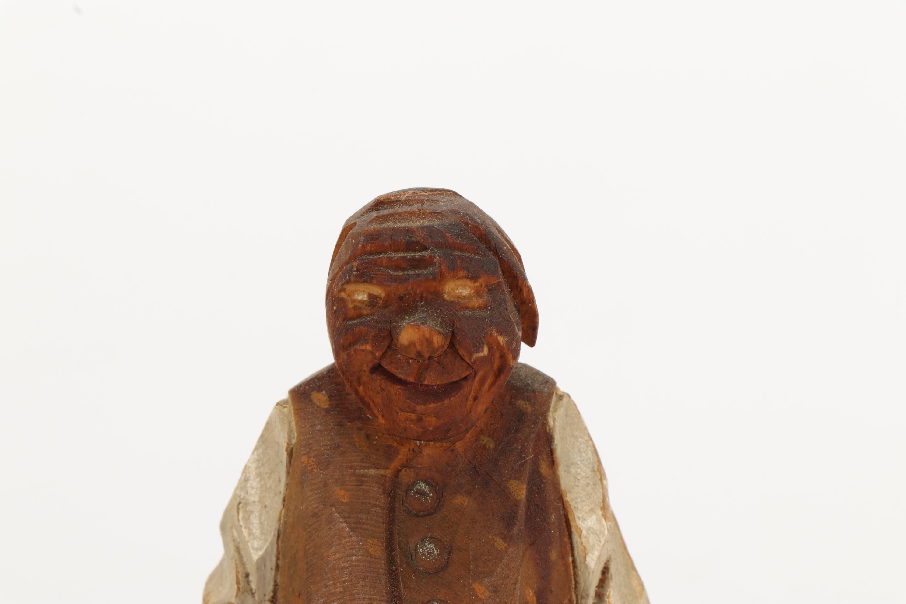 German Reinhold Merkelbach Stoneware Mugs and Hand Carved Wooden Figurines