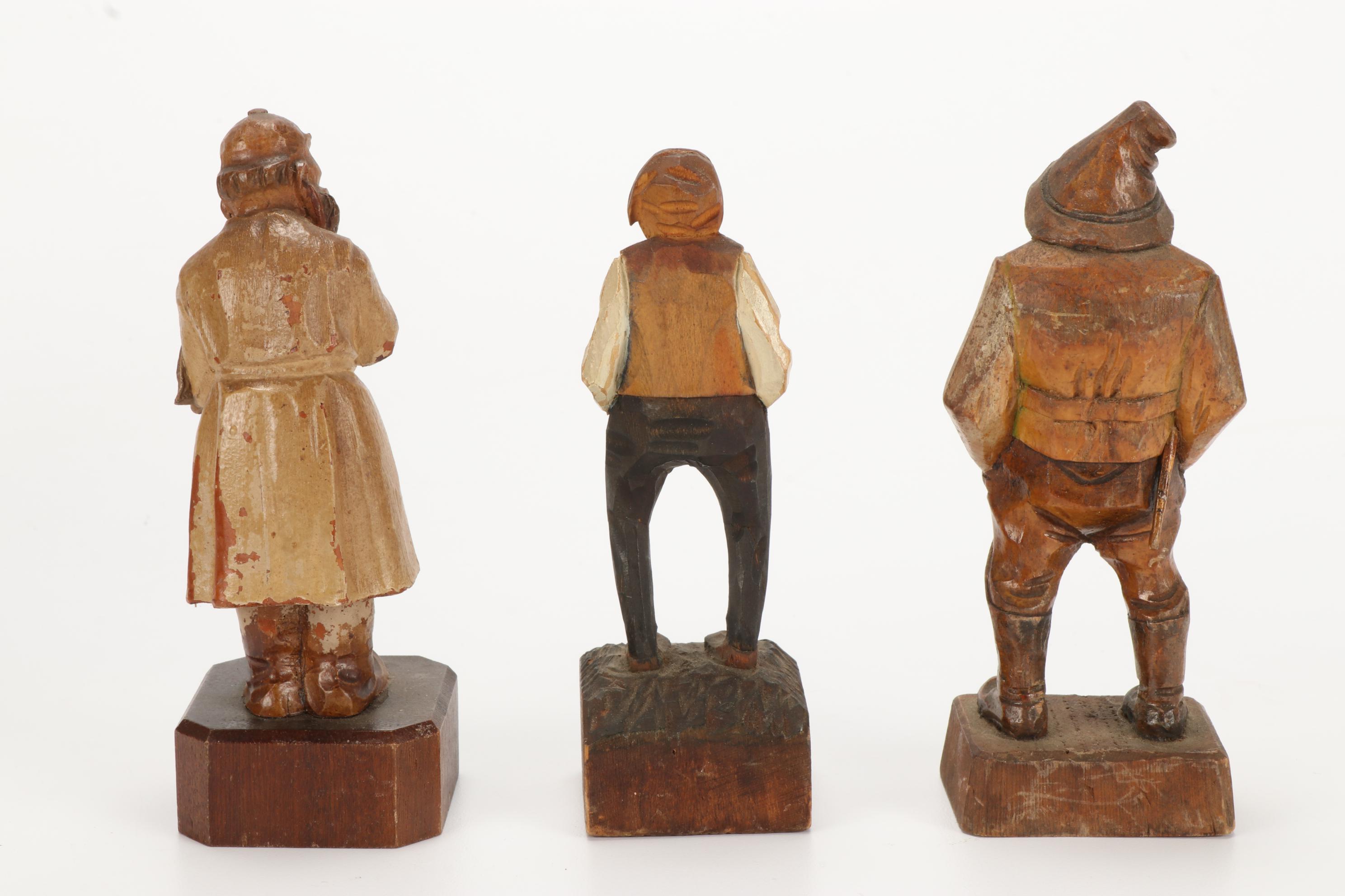 German Reinhold Merkelbach Stoneware Mugs and Hand Carved Wooden Figurines