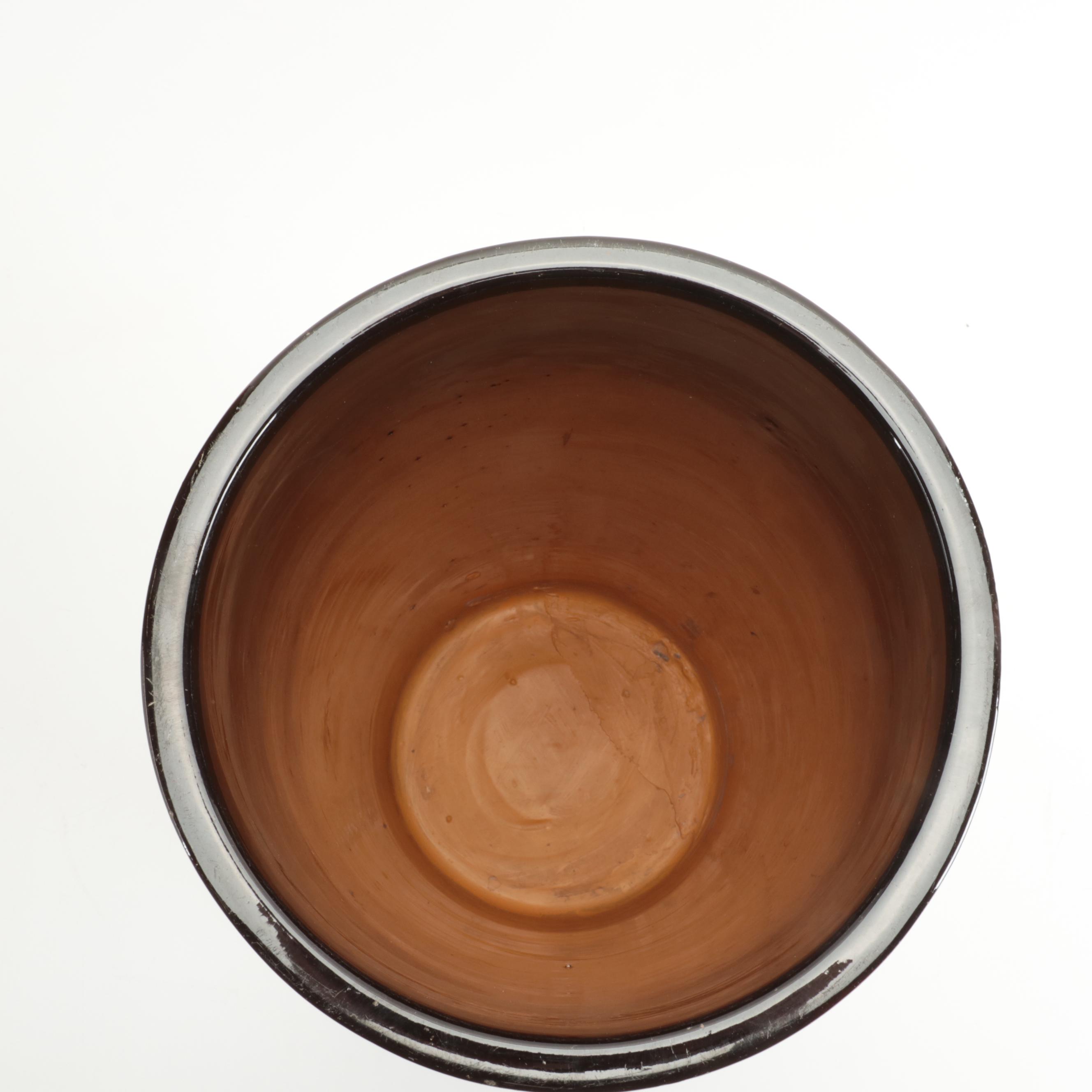 Weller Pottery Standard Glaze Poppy Cylinder Umbrella Stand, Early 20th Century