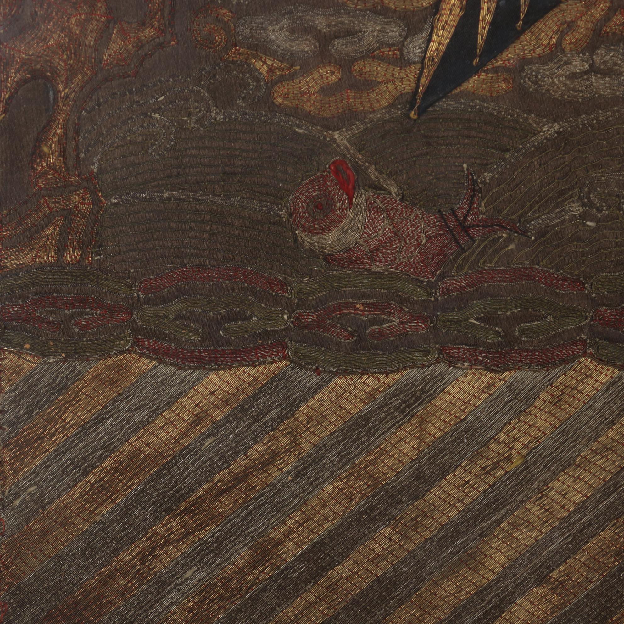 Chinese Qing Dynasty Embroidered Silk and Woven Kesi Civil Rank Badges