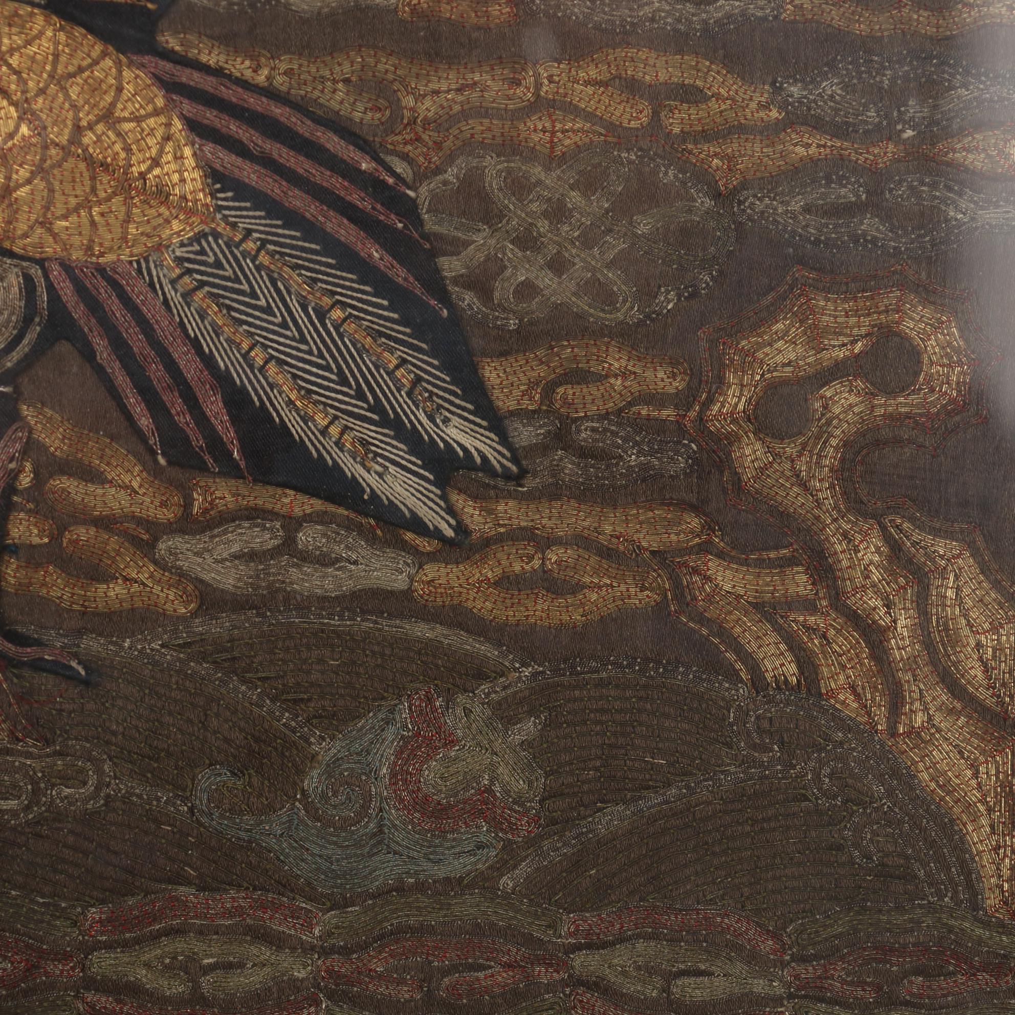 Chinese Qing Dynasty Embroidered Silk and Woven Kesi Civil Rank Badges