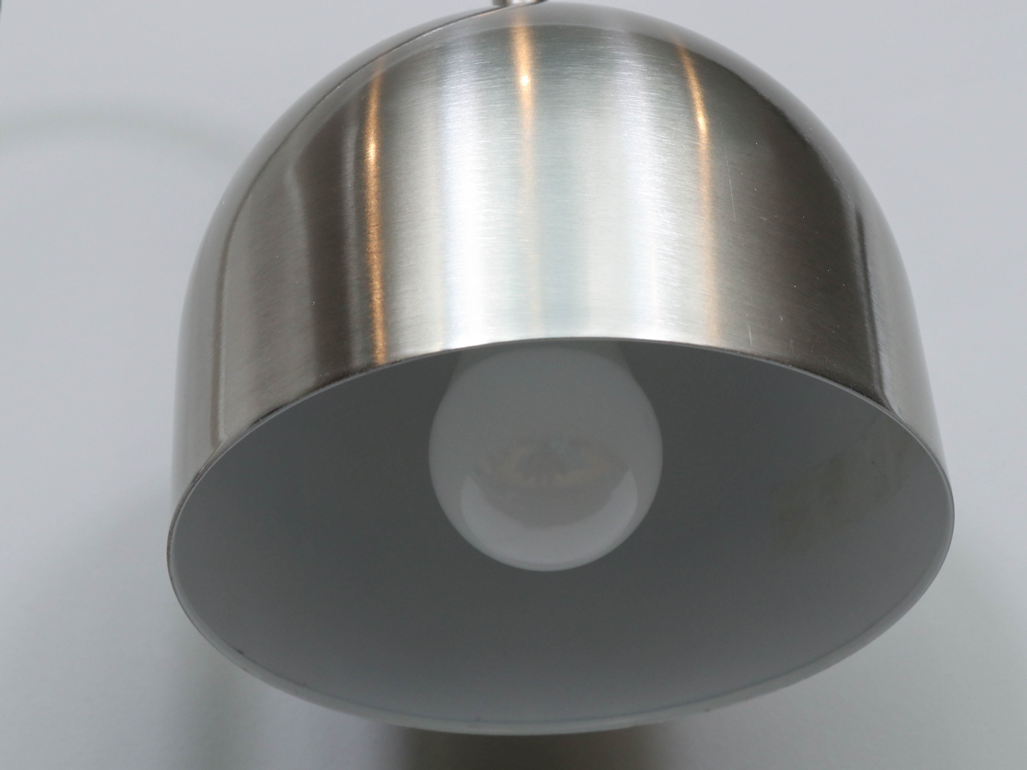 Brushed Chrome Arc Modern Desk Lamp with Marble Base