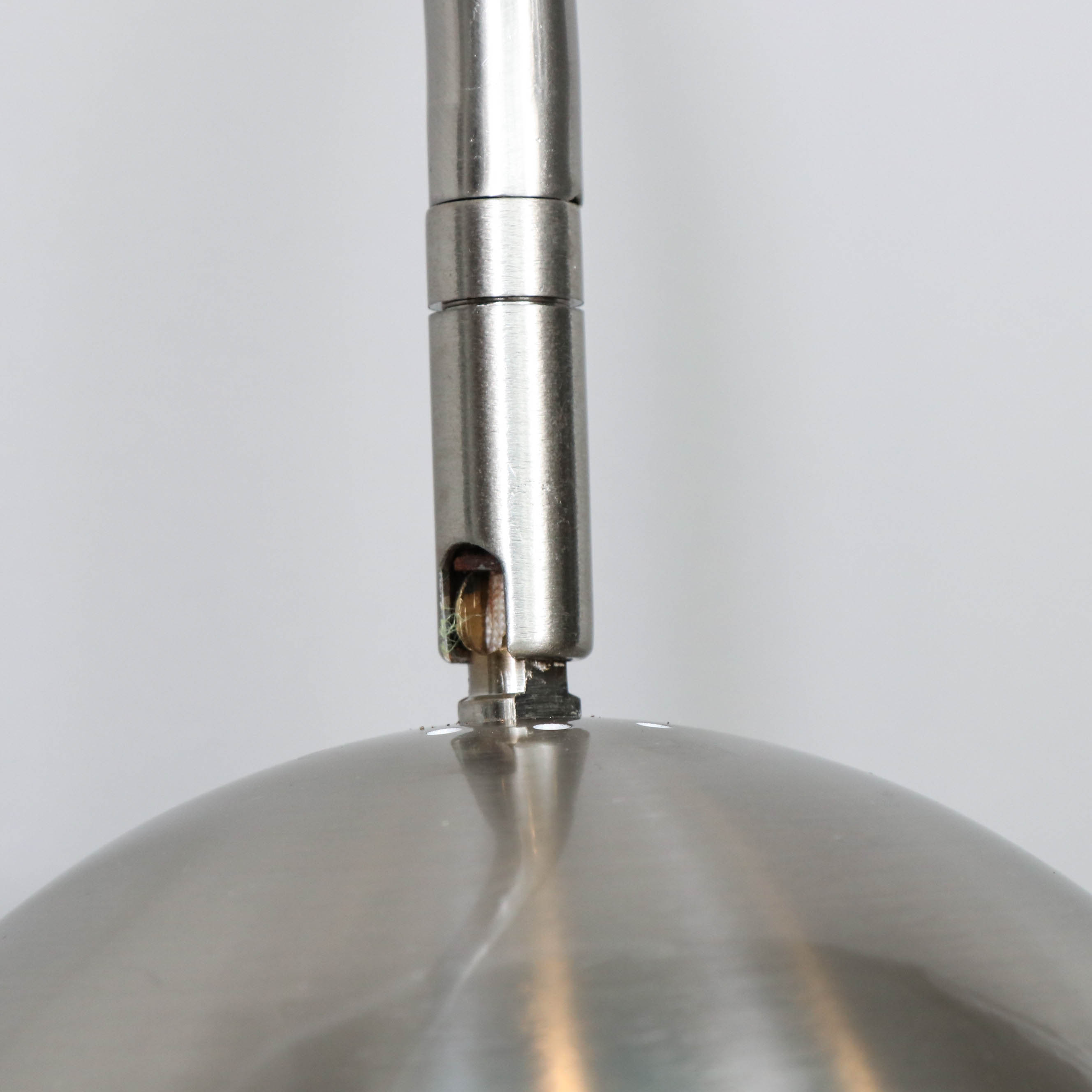 Brushed Chrome Arc Modern Desk Lamp with Marble Base