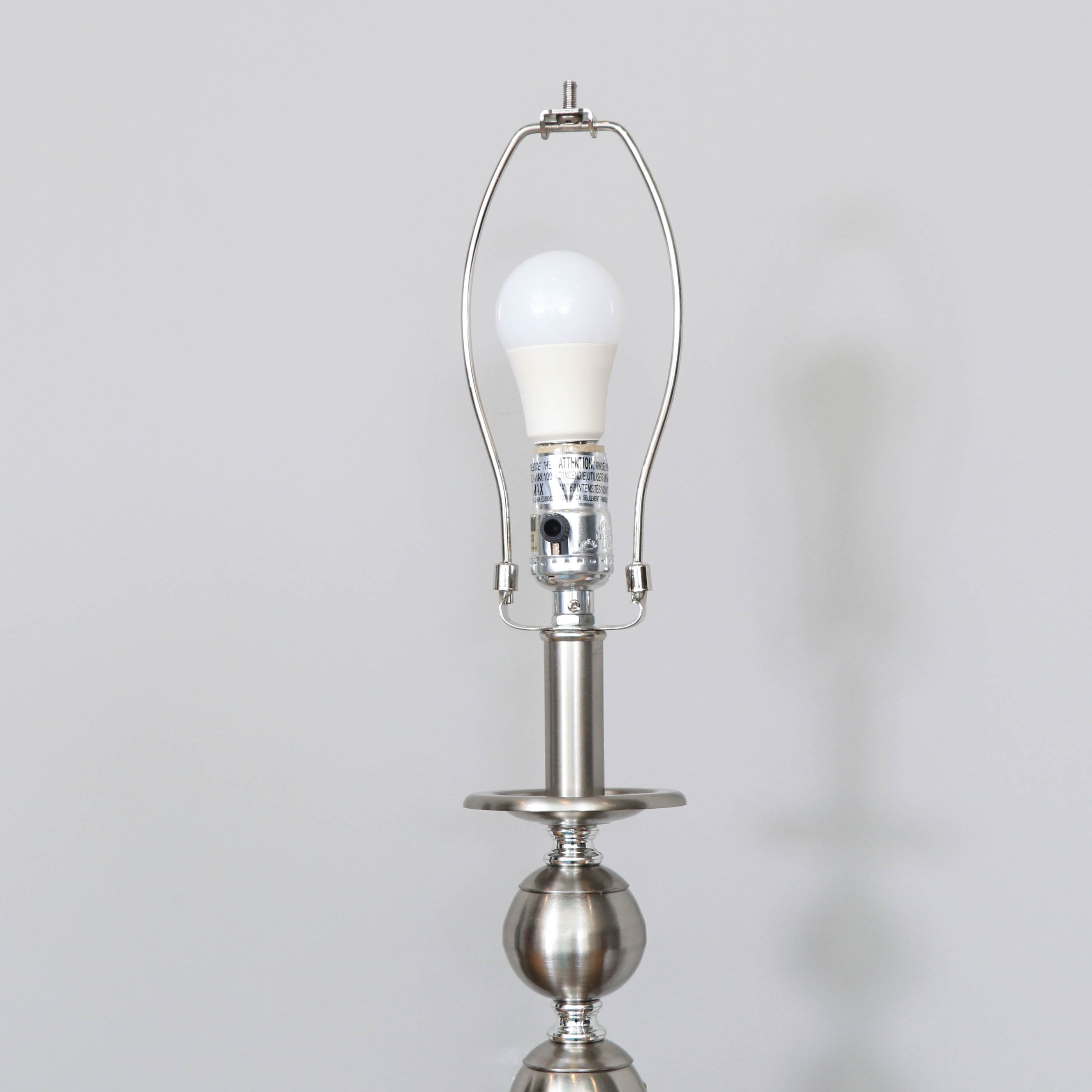 Brushed Chrome Arc Modern Desk Lamp with Marble Base