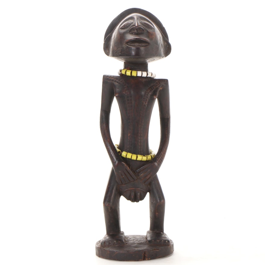 Tabwa Style Carved Wood Female Figure, Democratic Republic of the Congo