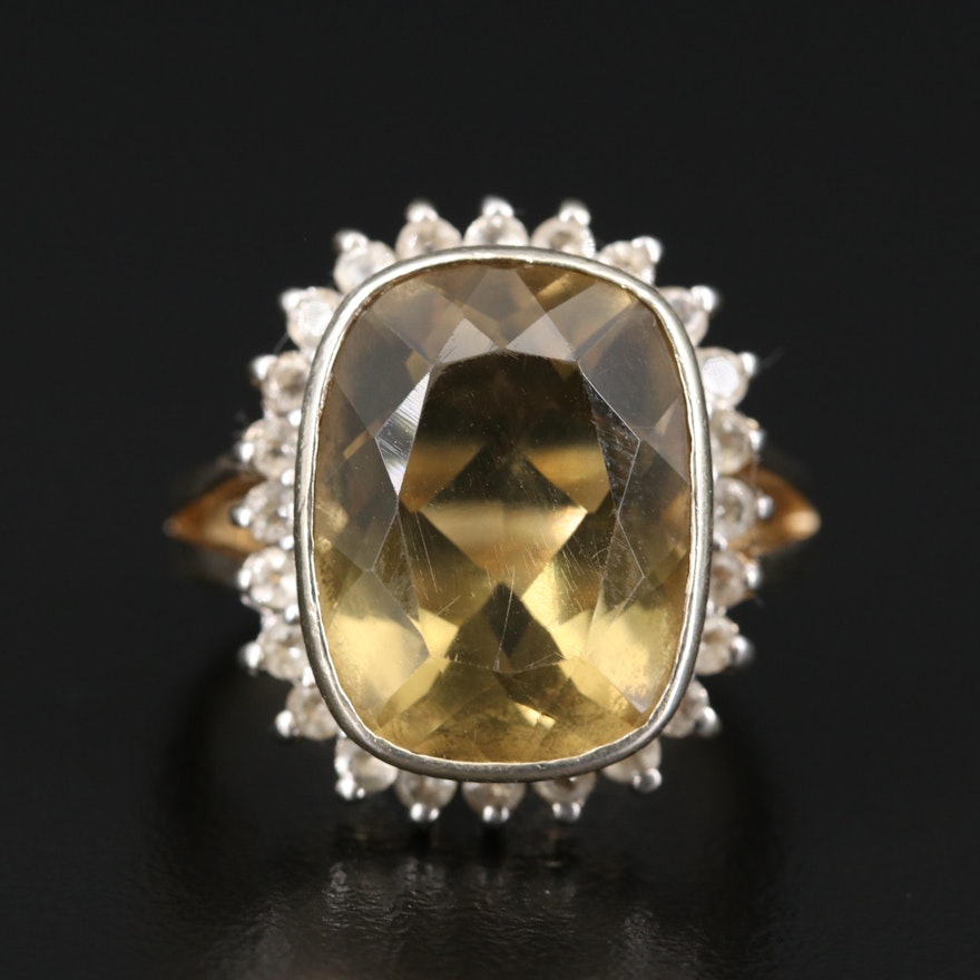Sterling Silver Citrine and Topaz Ring