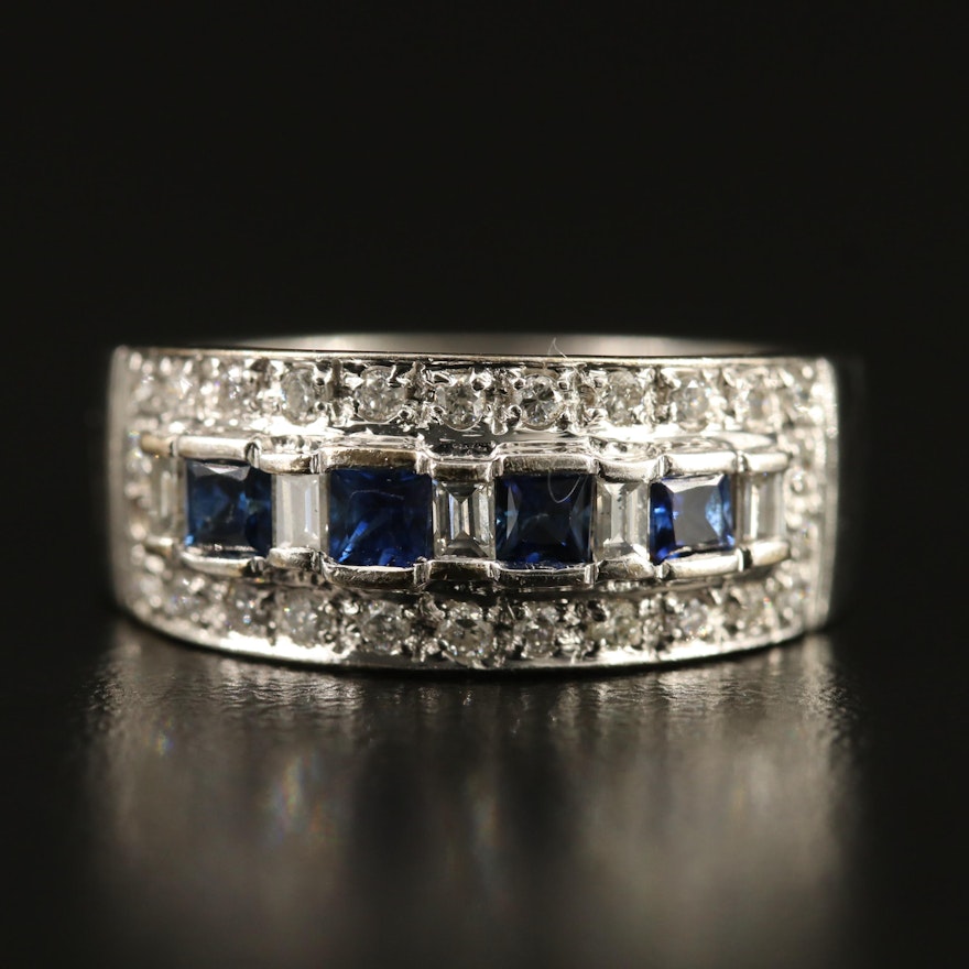 18K Sapphire and Diamond Ring