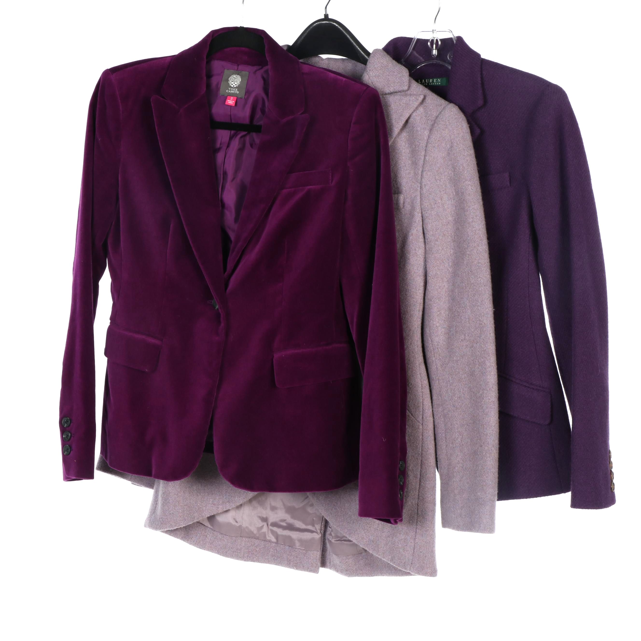 Vince Camuto and Lauren Ralph Lauren Knit and Velveteen Jackets