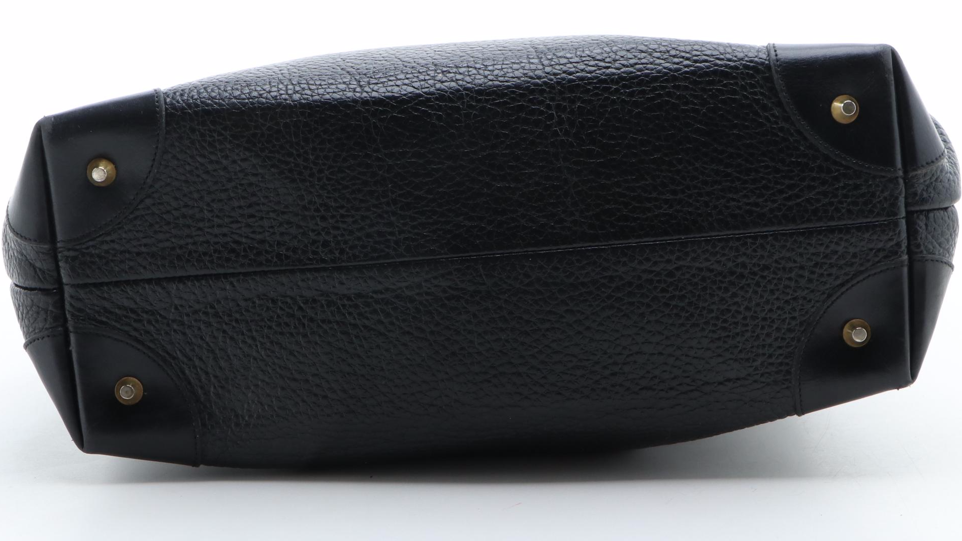 Christian Dior Black Grained Leather Shoulder Bag