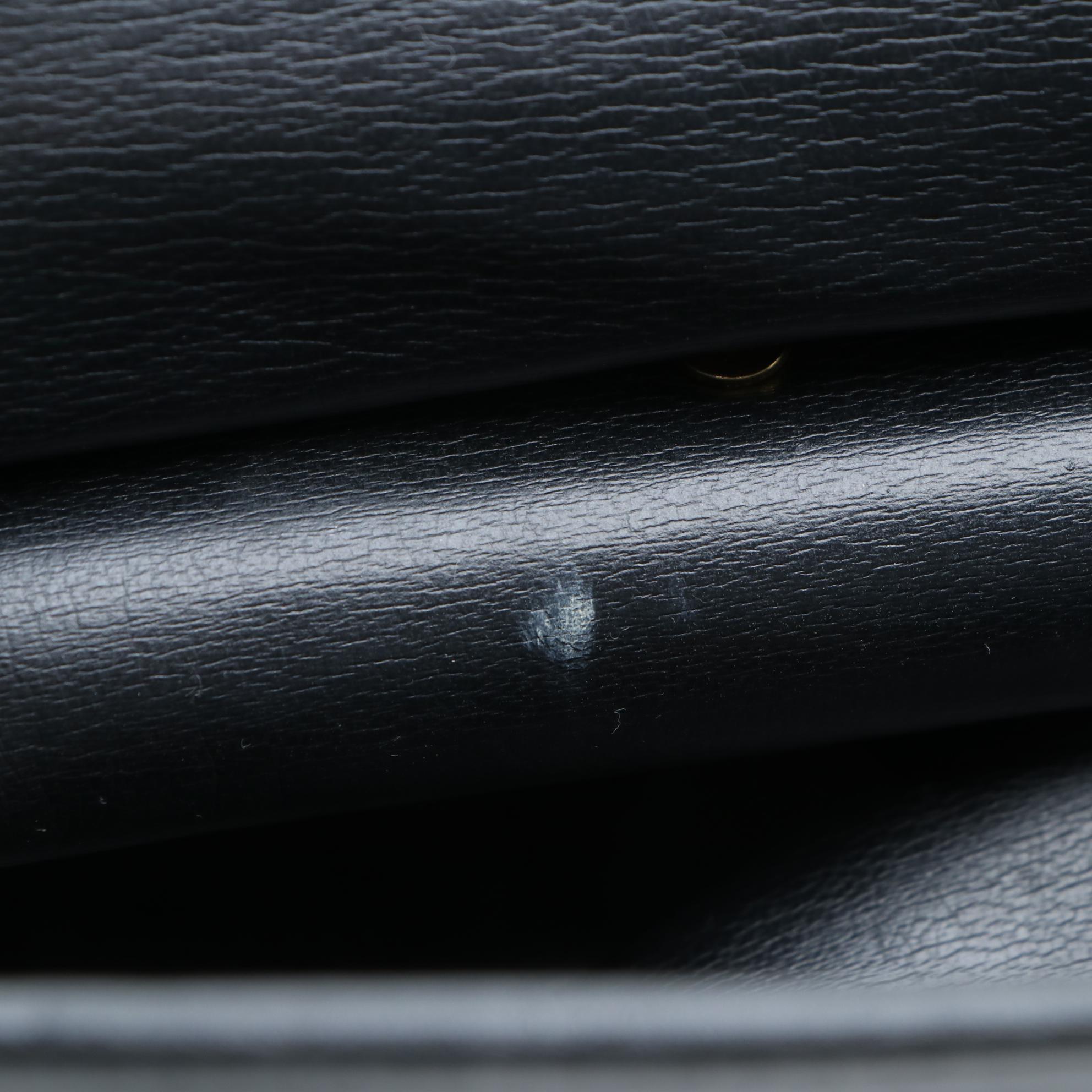 Christian Dior Black Grained Leather Shoulder Bag