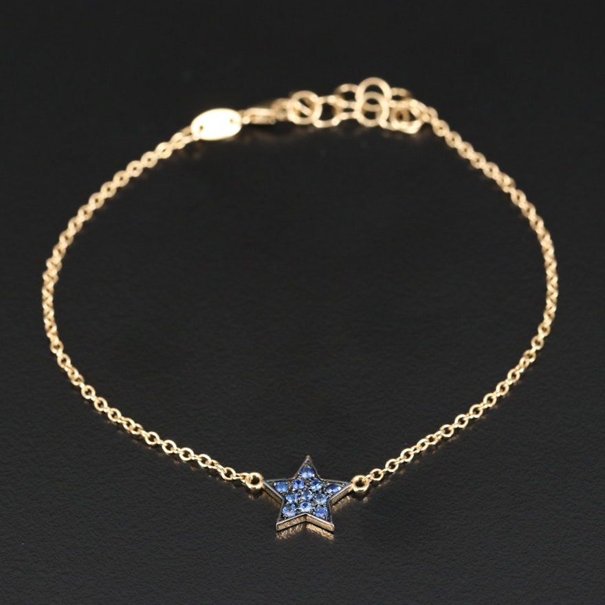 18K Sapphire Star Bracelet