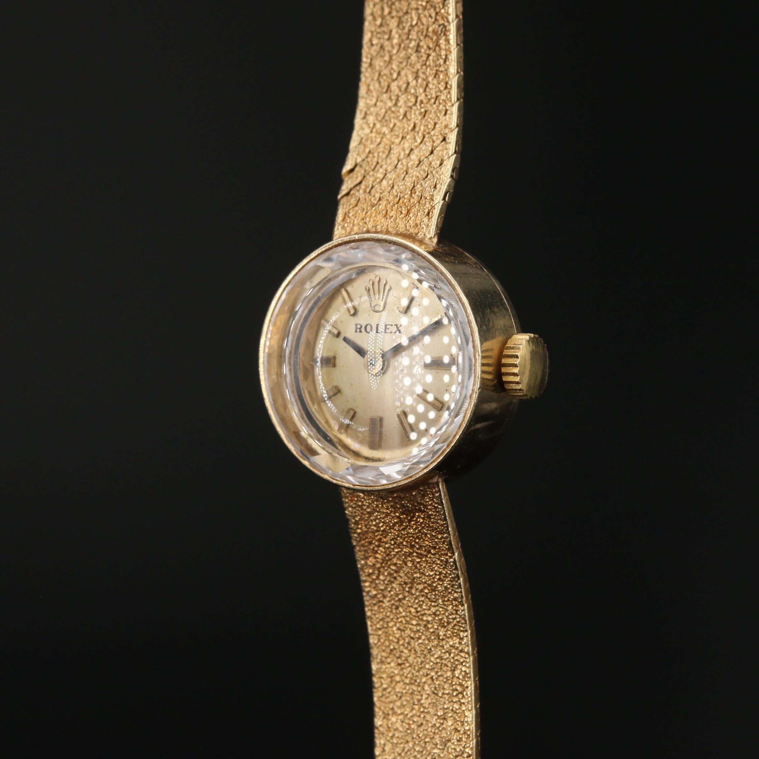 Vintage Rolex 14K Yellow Gold Stem Wind Watch