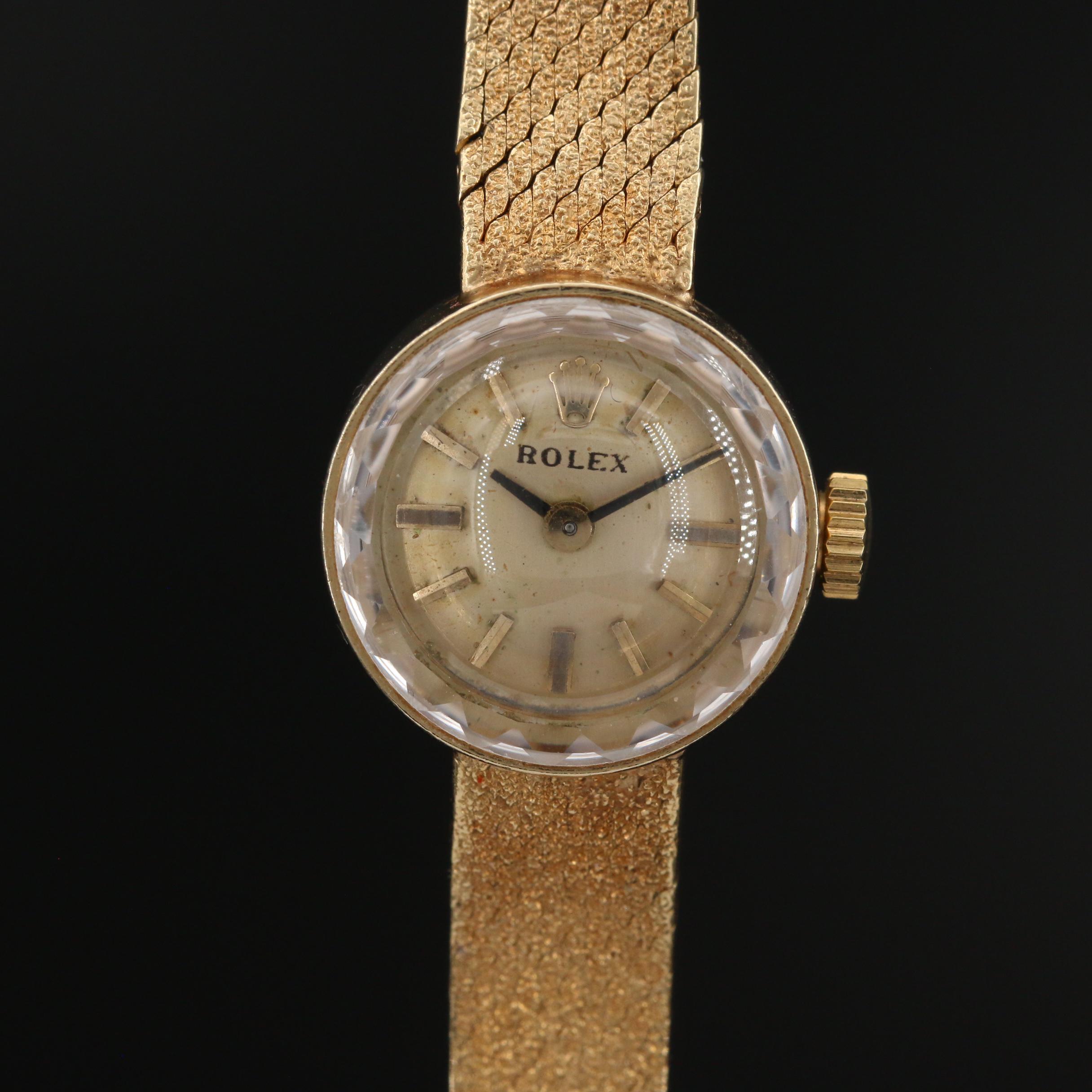 Vintage Rolex 14K Yellow Gold Stem Wind Watch