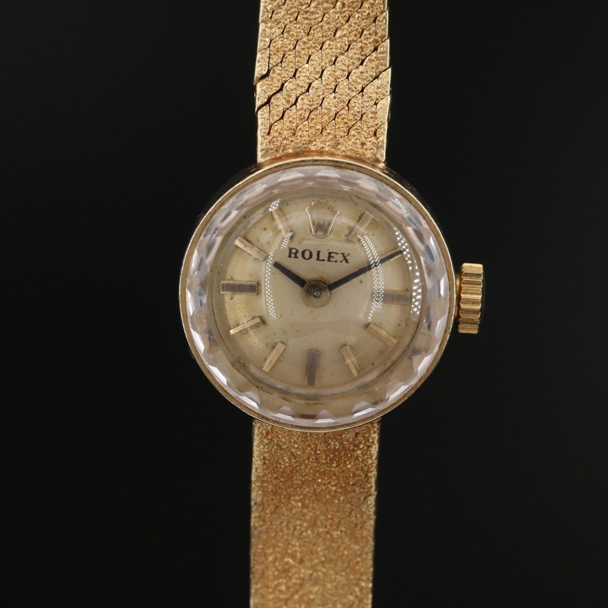 Vintage Rolex 14K Yellow Gold Stem Wind Wristwatch