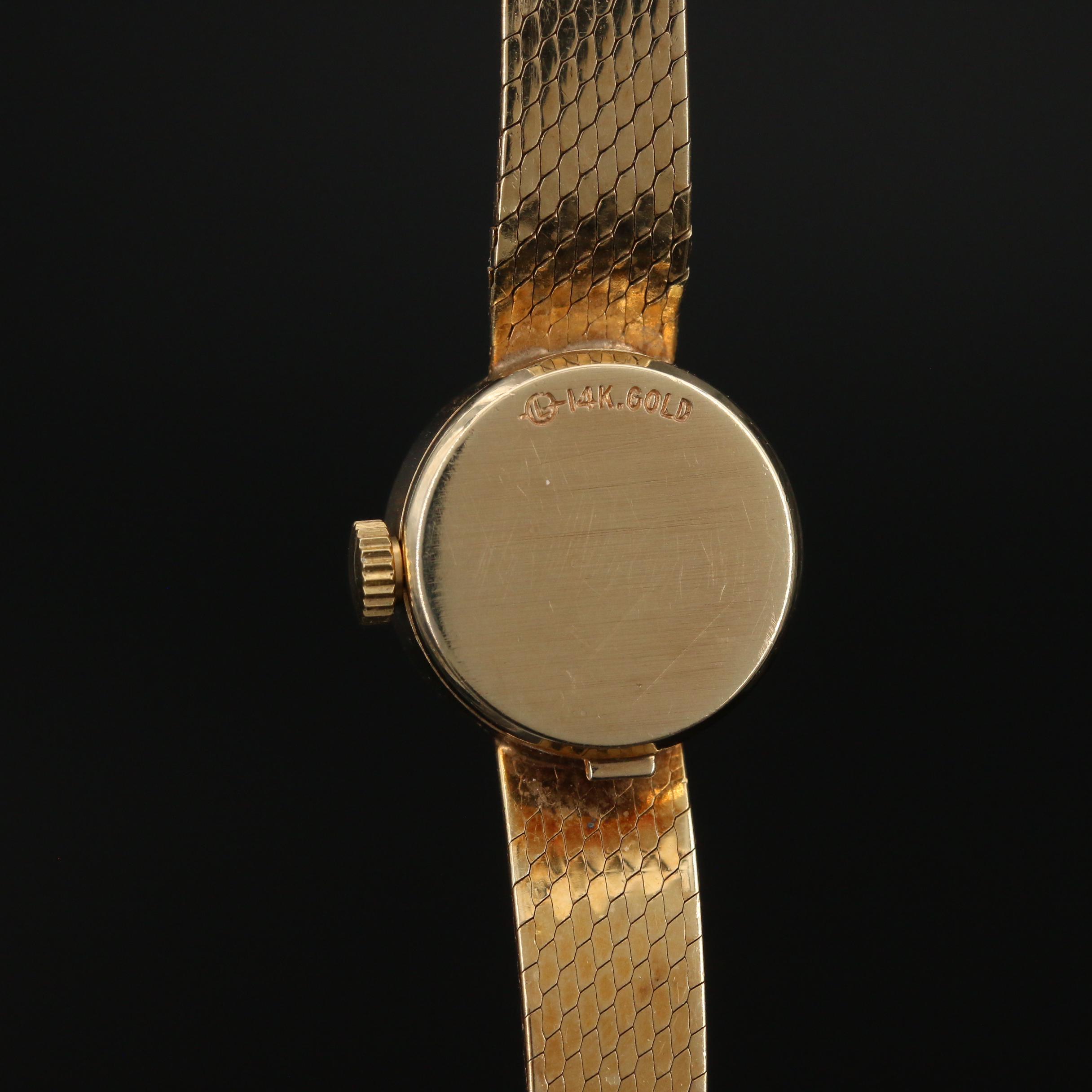 Vintage Rolex 14K Yellow Gold Stem Wind Watch