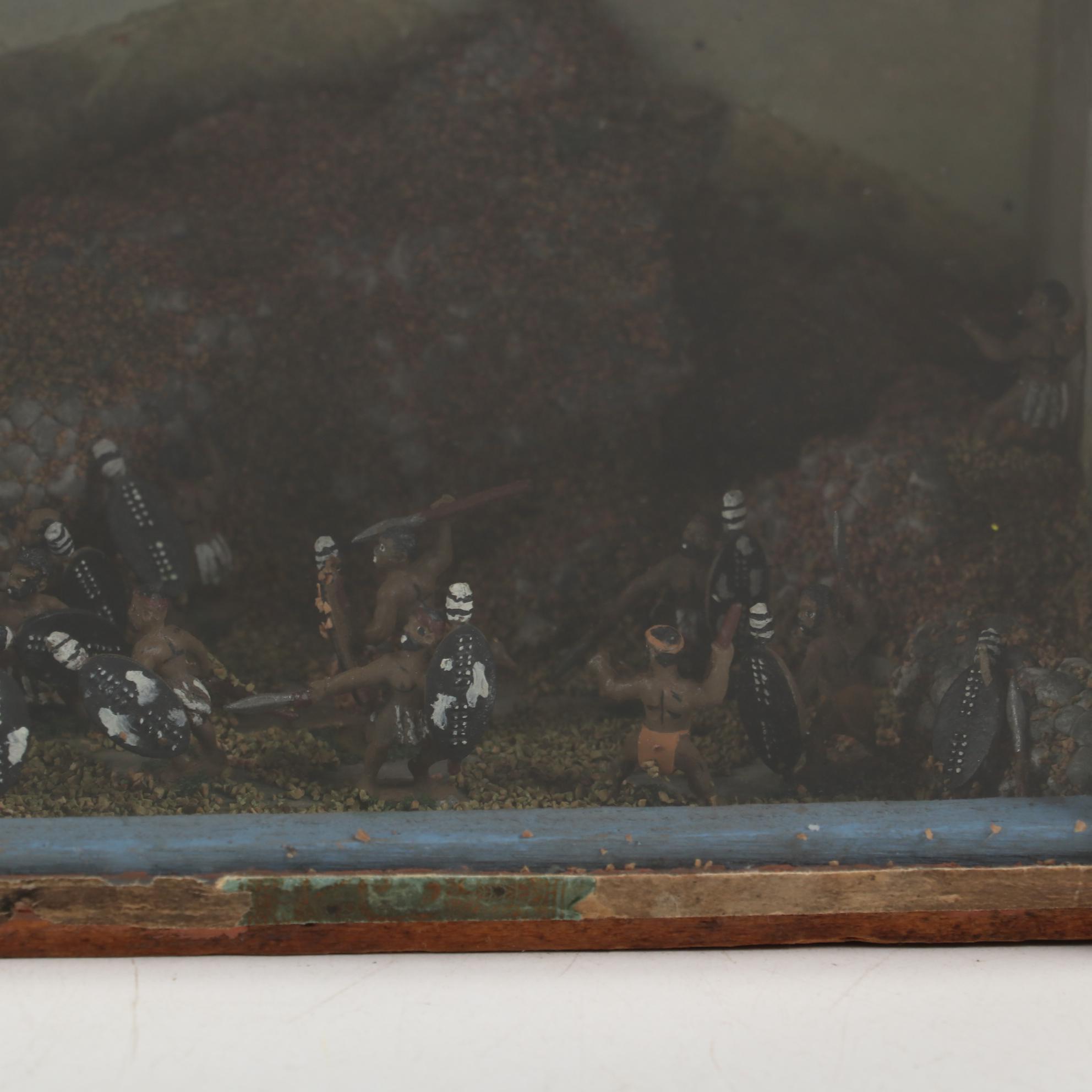 Handmade Zulu Battle Diorama in Harry C. Jacobs Co. Cigar Box