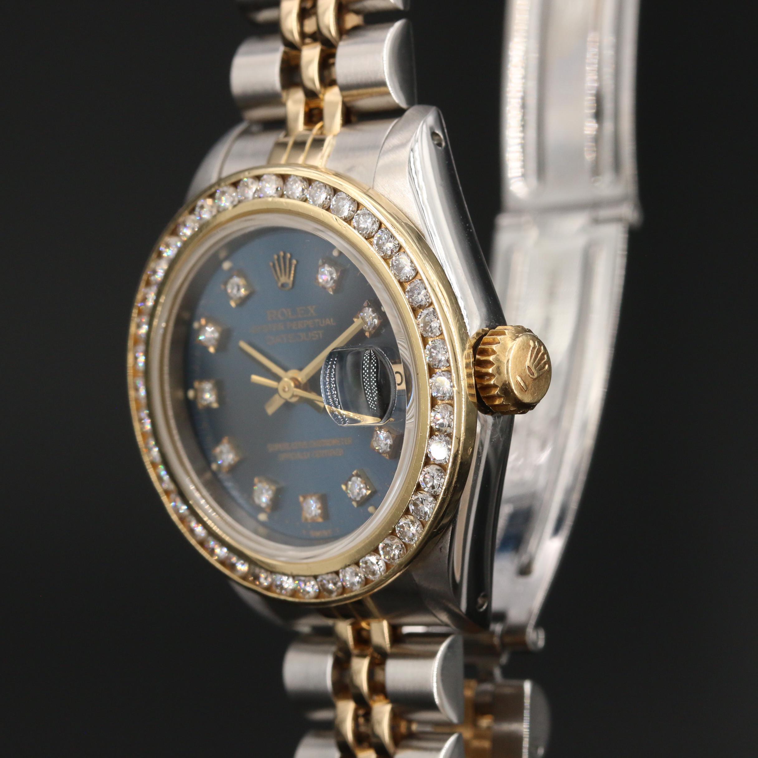 1986 Rolex Datejust 1.24 CTW Diamond, 18K Gold and Stainless Steel Watch