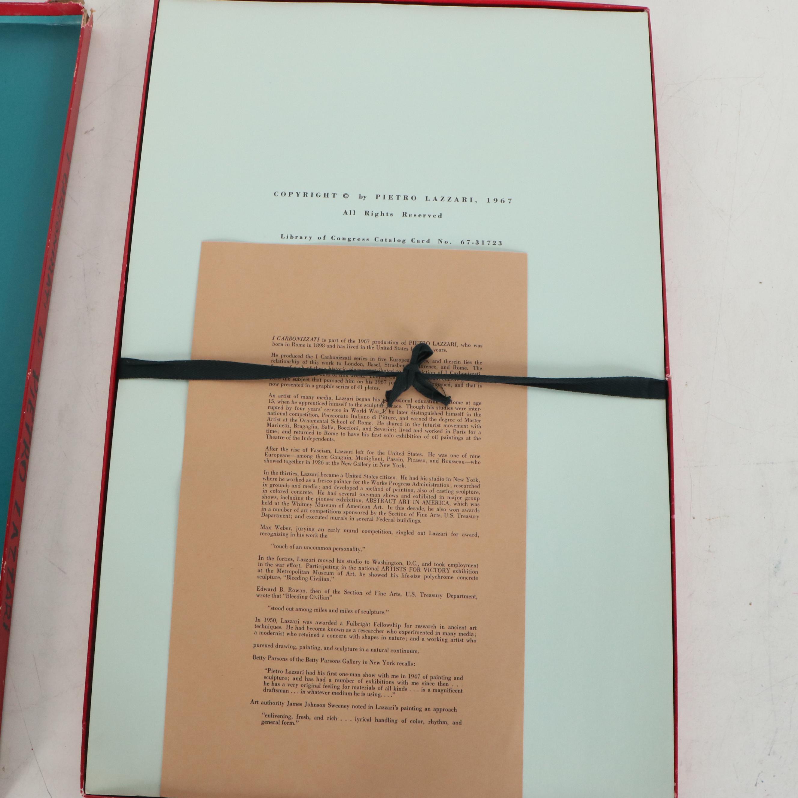 Pietro Lazzari Folio of Halftone Plates "I Carbonizzati," 1967