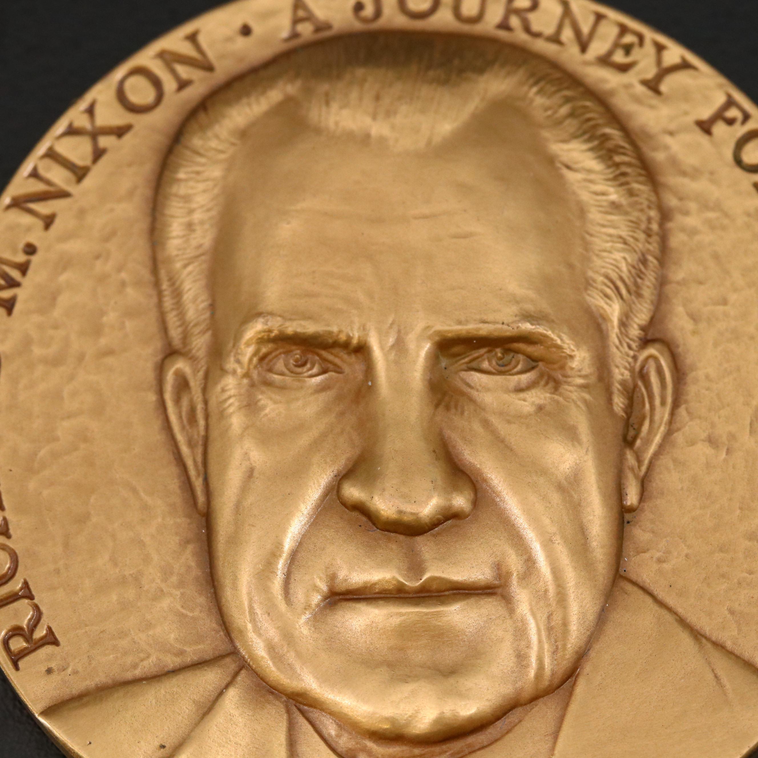 Richard Nixon "Journey for Peace" Brass Medallion, 1972.