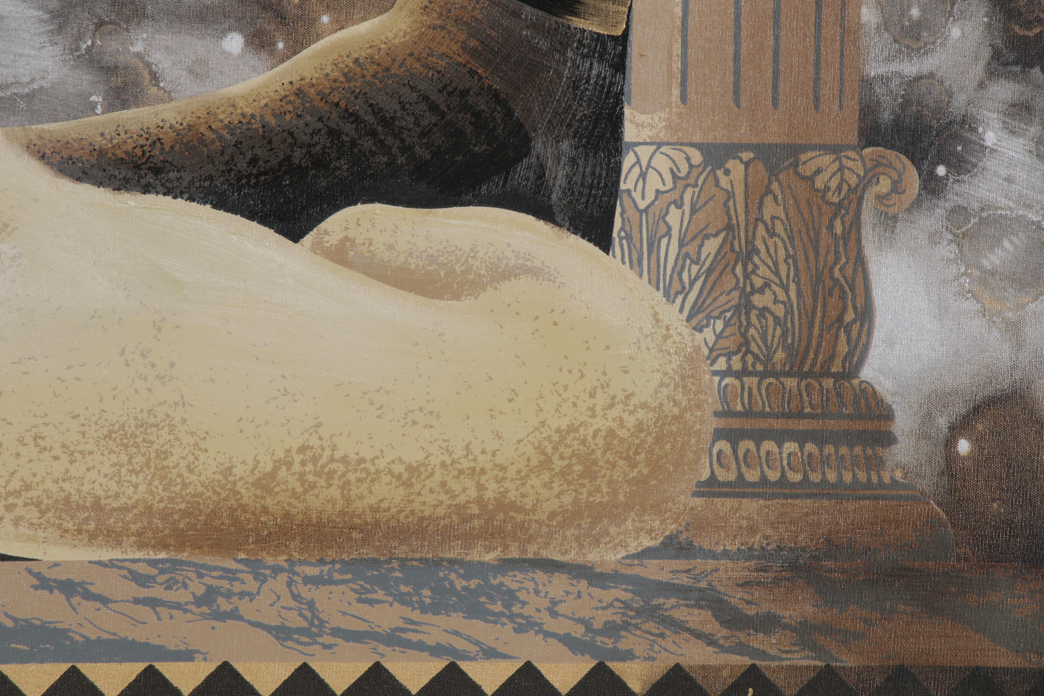 Van Stafford Oil Painting of Greyhounds, Late 20th to 21st Century