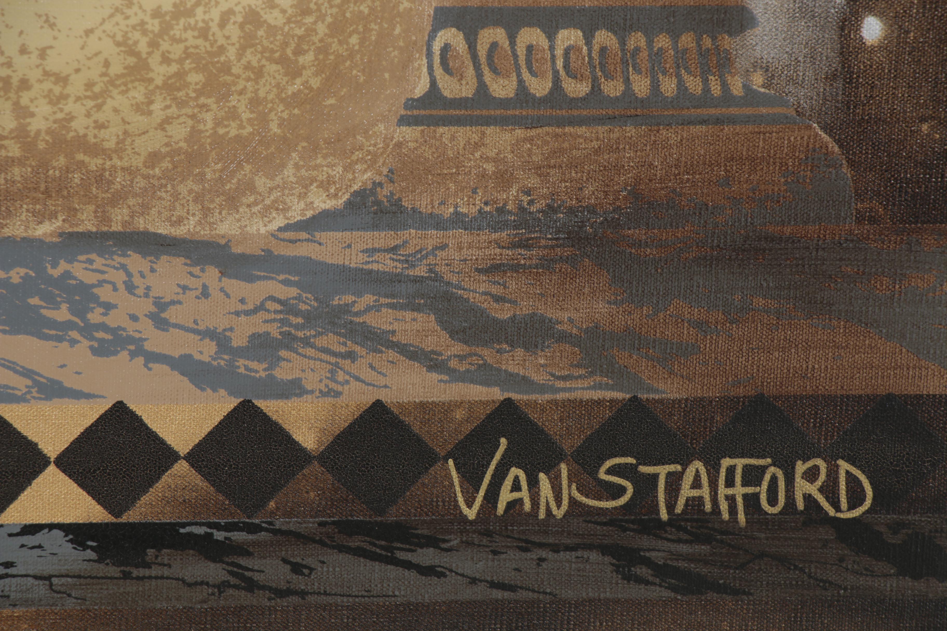 Van Stafford Oil Painting of Greyhounds, Late 20th to 21st Century