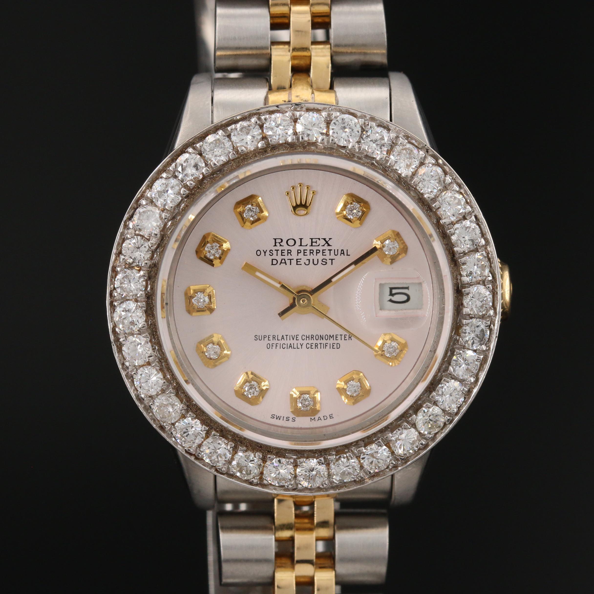 Rolex Datejust Gold and Stainless Steel 1.58 CTW Diamond Watch