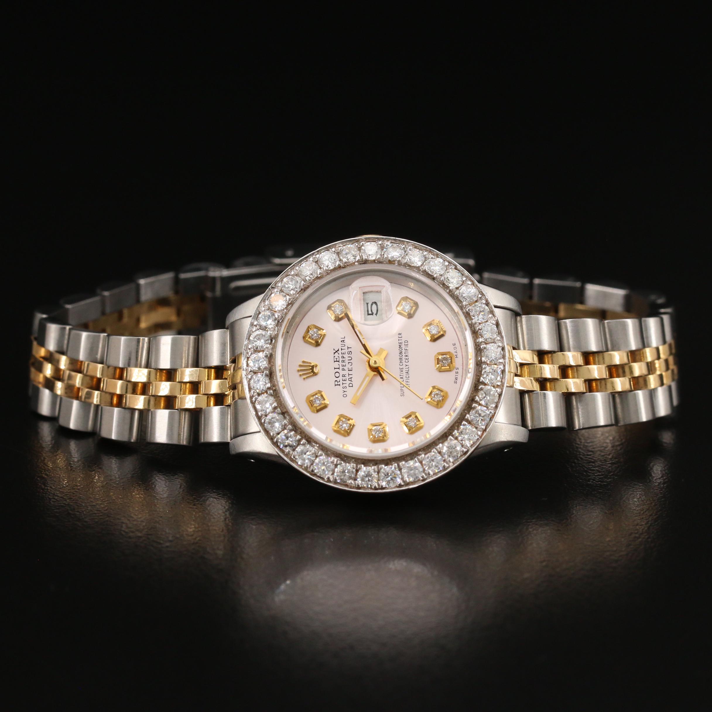 Rolex Datejust Gold and Stainless Steel 1.58 CTW Diamond Watch