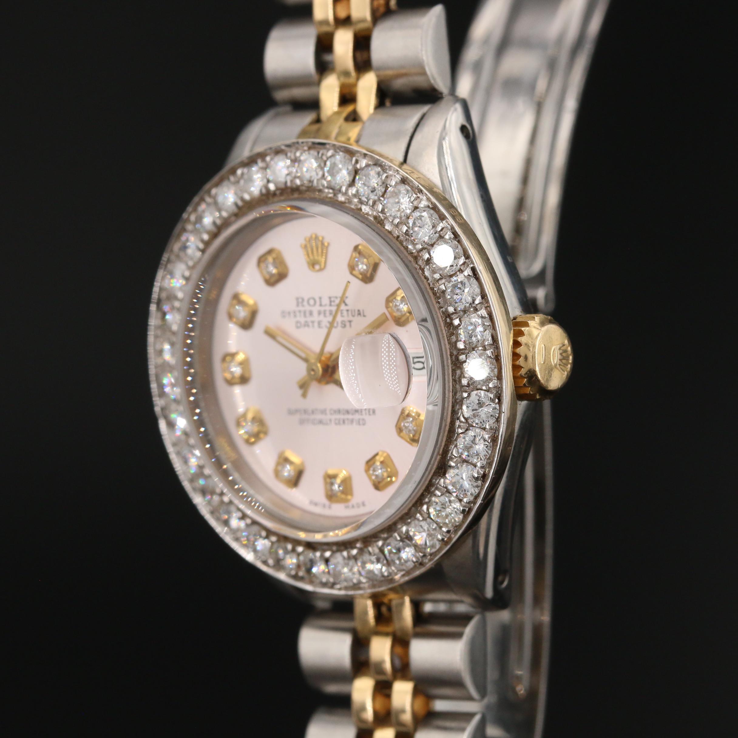 Rolex Datejust Gold and Stainless Steel 1.58 CTW Diamond Watch