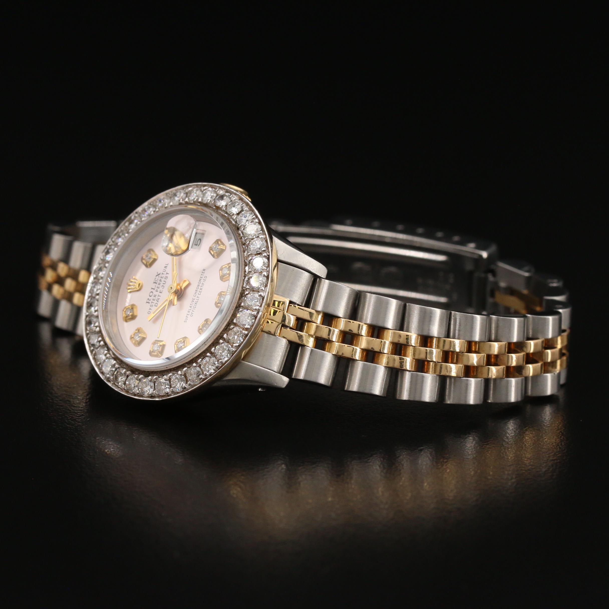 Rolex Datejust Gold and Stainless Steel 1.58 CTW Diamond Watch