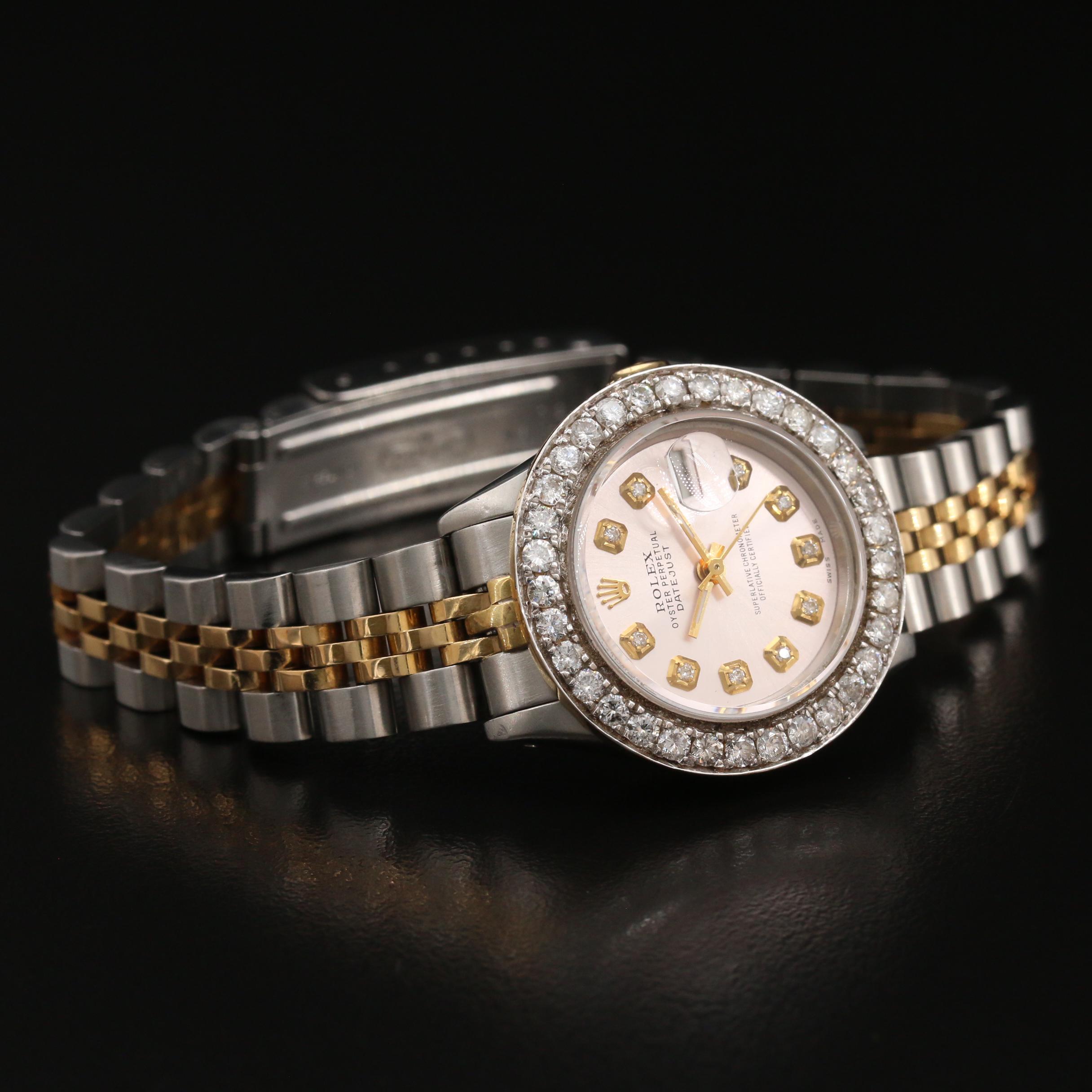 Rolex Datejust Gold and Stainless Steel 1.58 CTW Diamond Watch