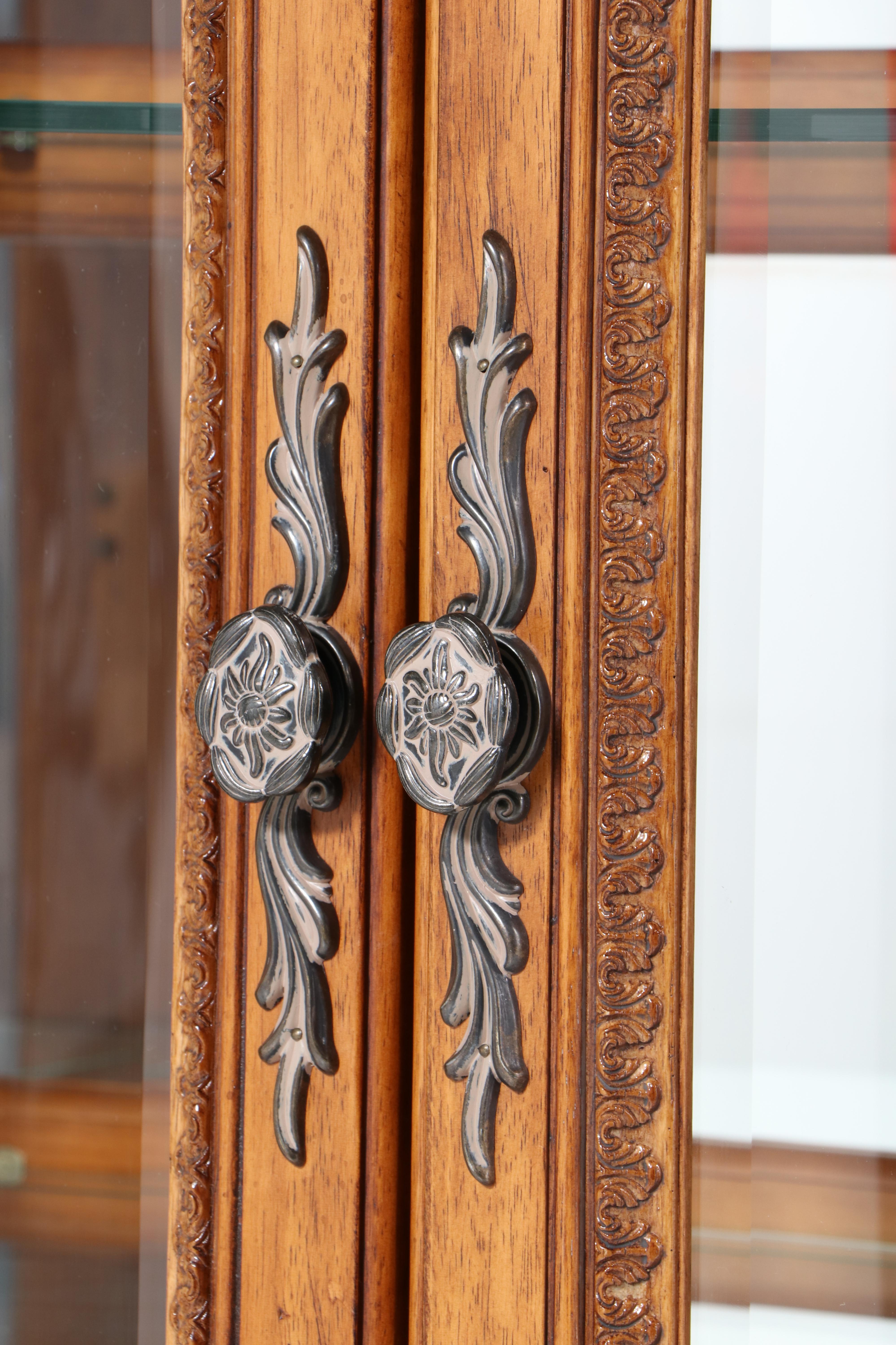 Baroque Style Two-Piece Illuminated China Cabinet