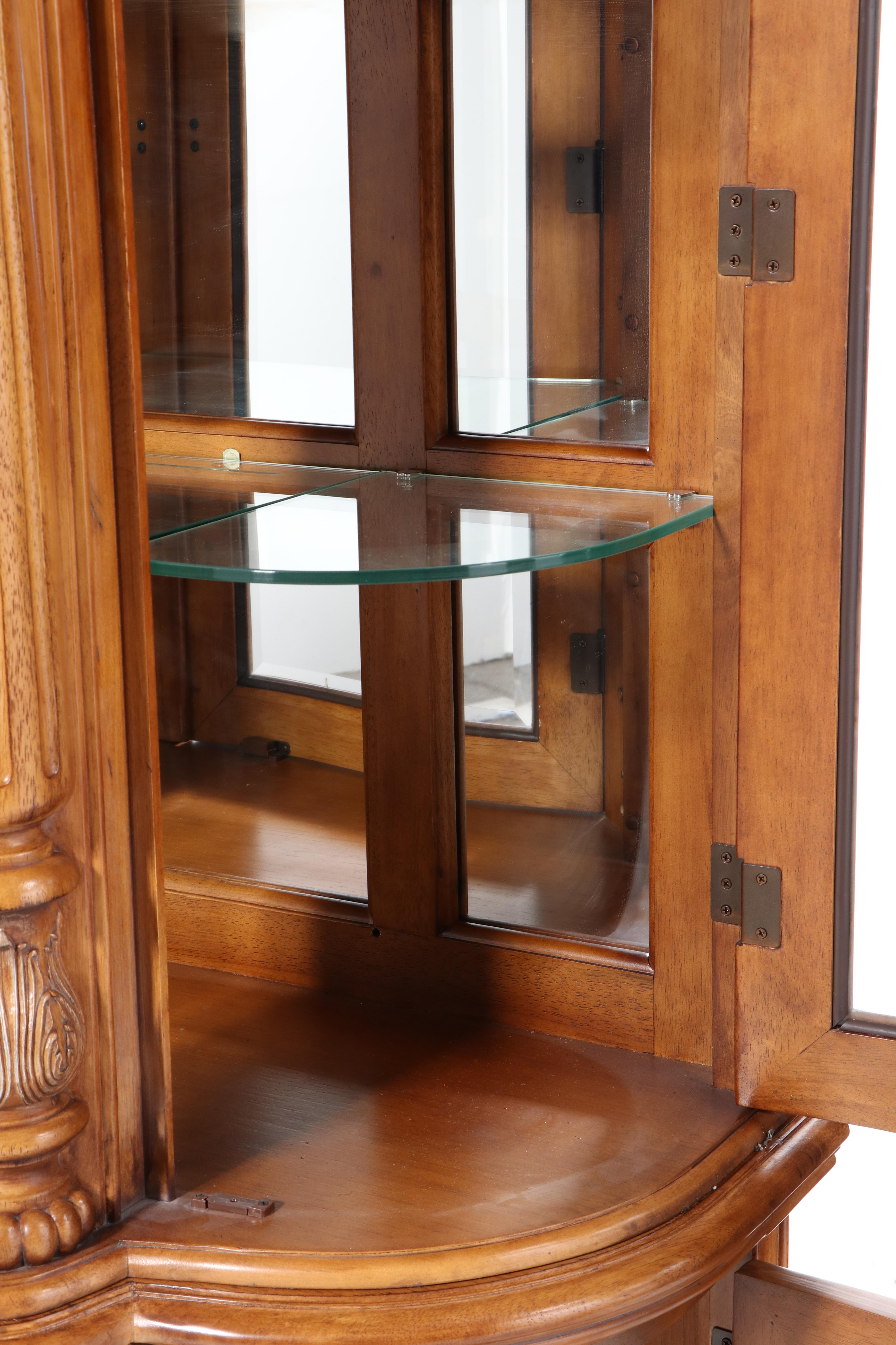 Baroque Style Two-Piece Illuminated China Cabinet