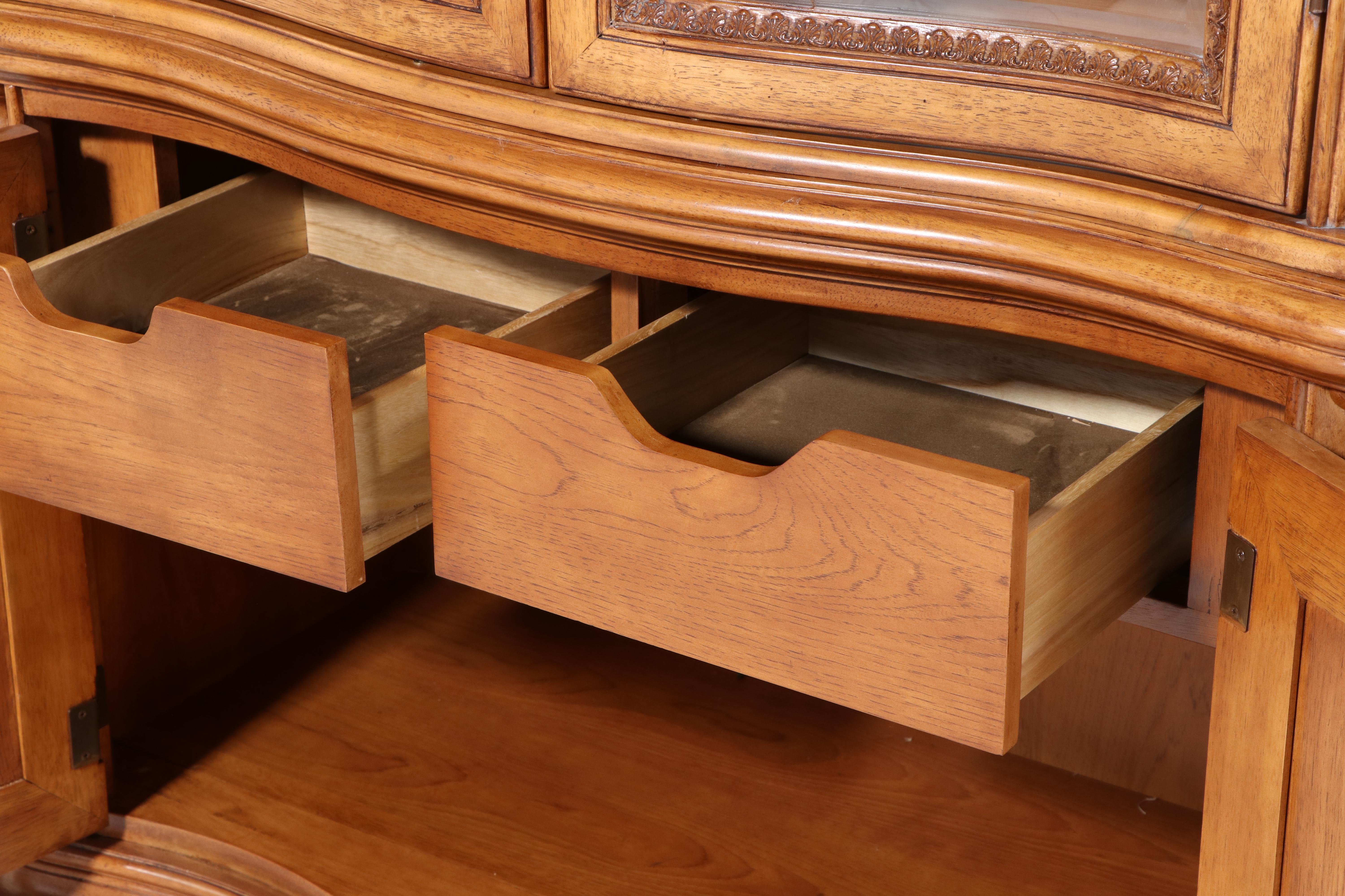 Baroque Style Two-Piece Illuminated China Cabinet