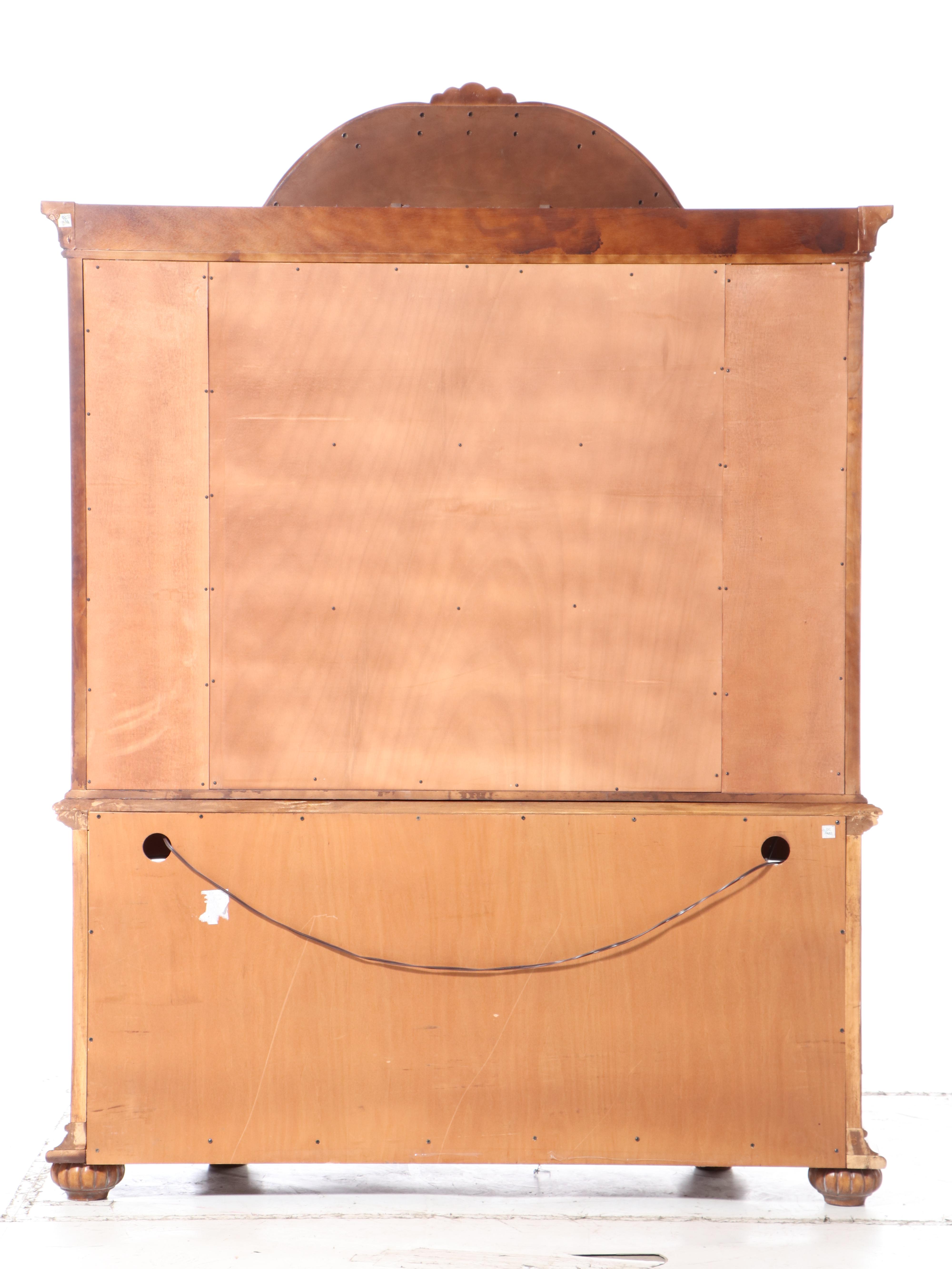 Baroque Style Two-Piece Illuminated China Cabinet