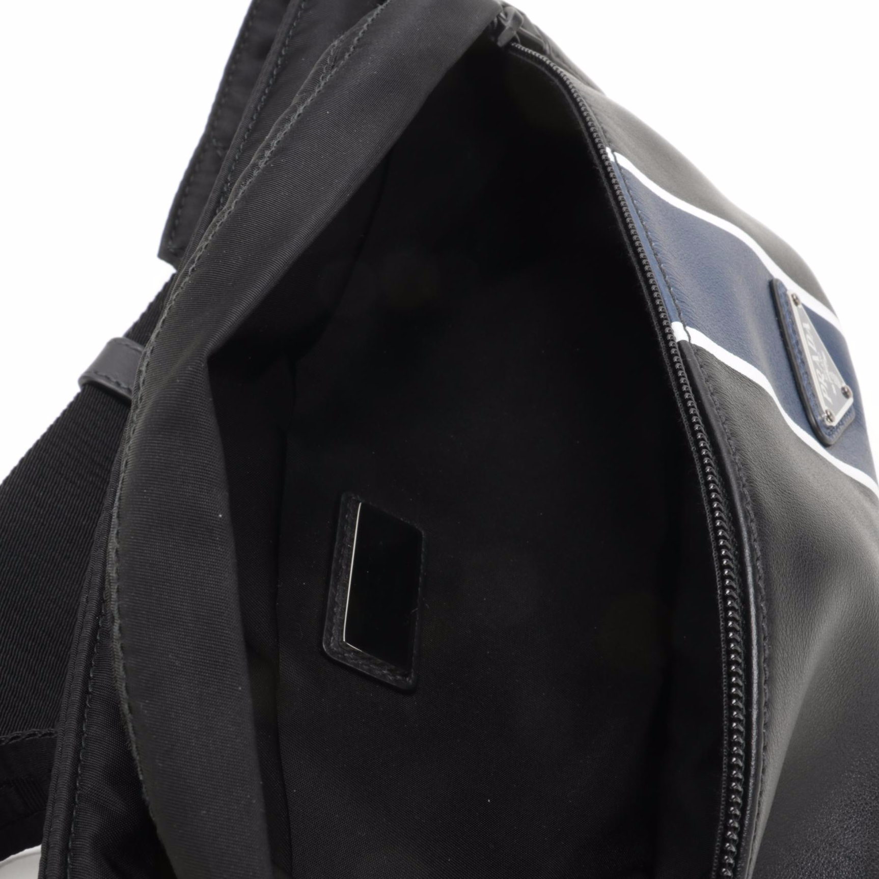 Prada Belt Bag in Printed Leather and Black Tessuto Nylon