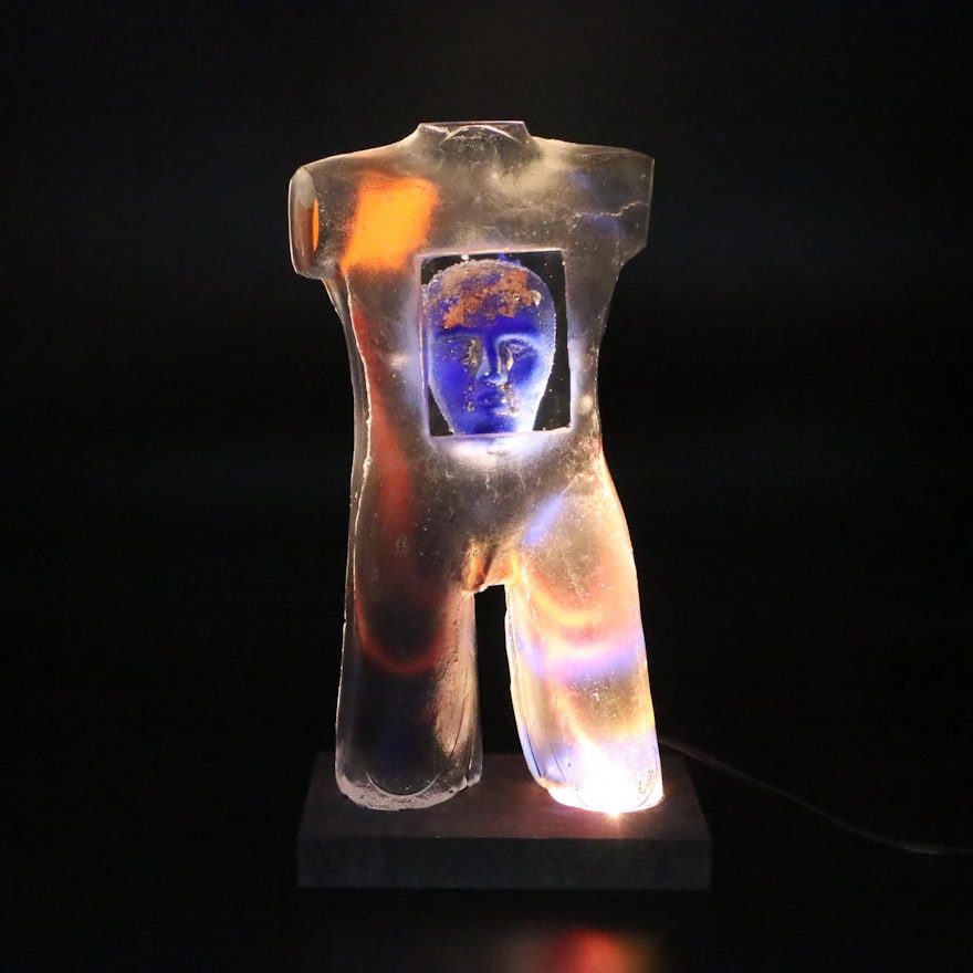 Kjell Janson Art Glass Sculpture "Headhunter," 2007