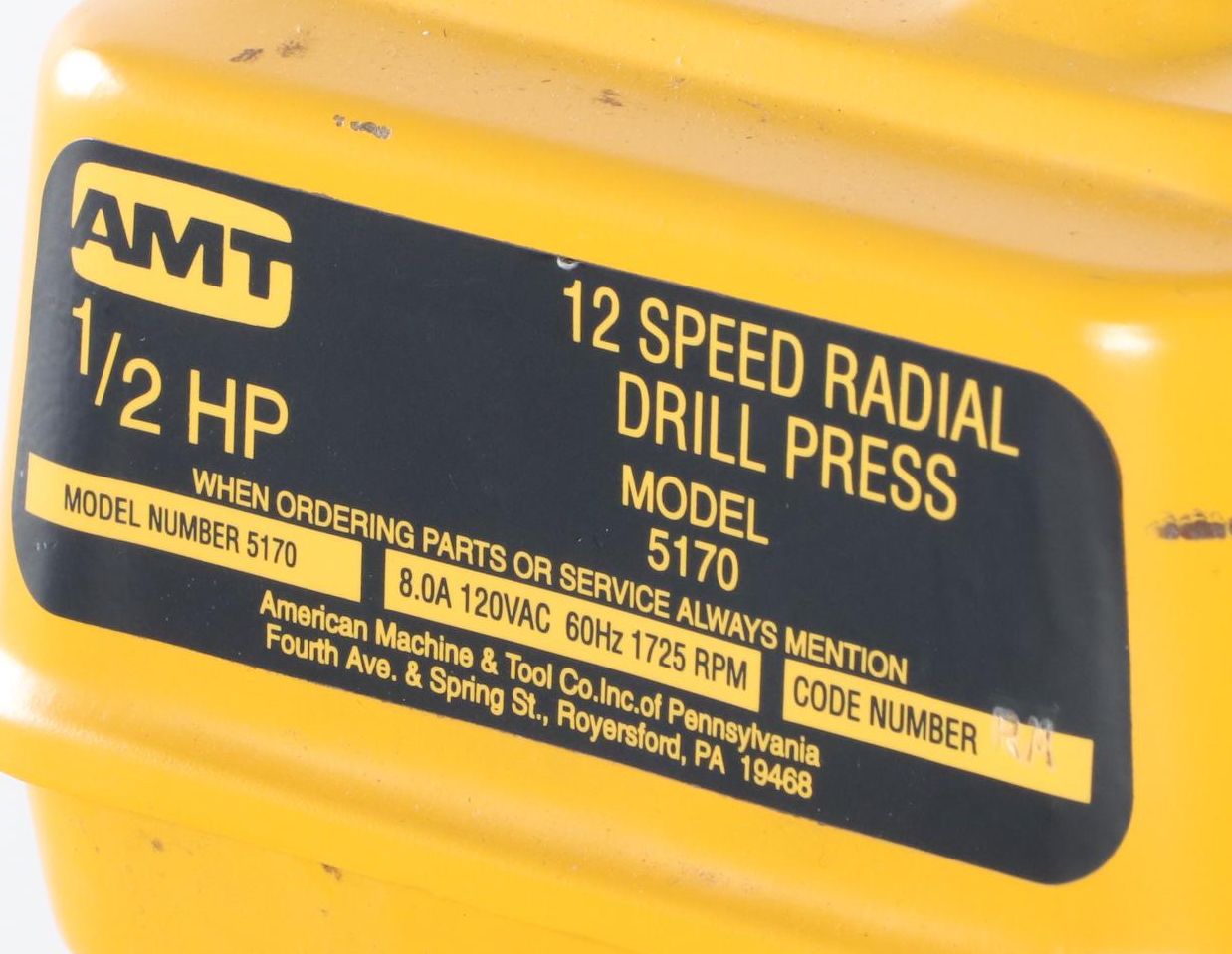 AMT 1/2 HP 12 Speed Radial Drill Press