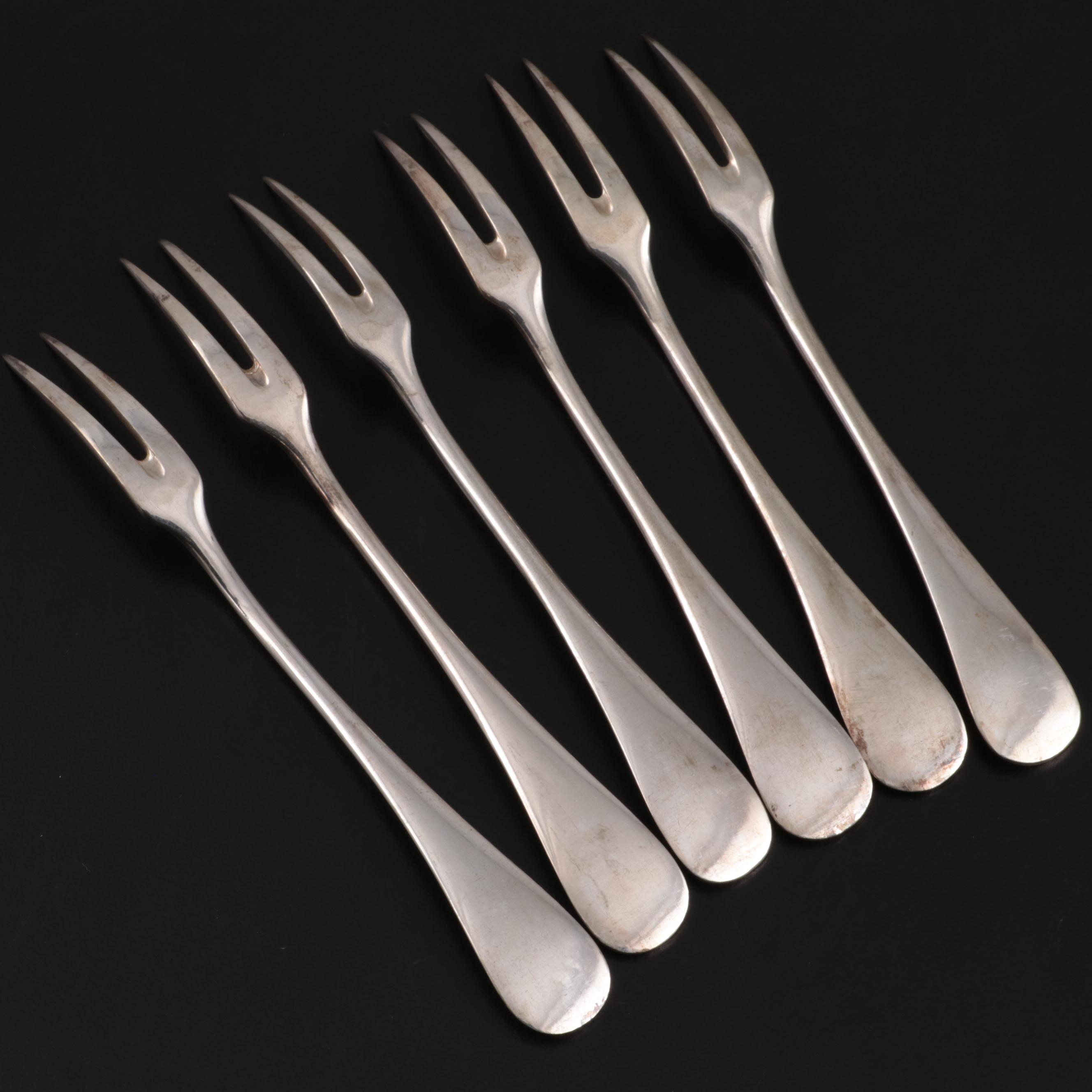 Gorham Sterling and Glass Coasters Other Trivet and Silver Plate Seafood Forks