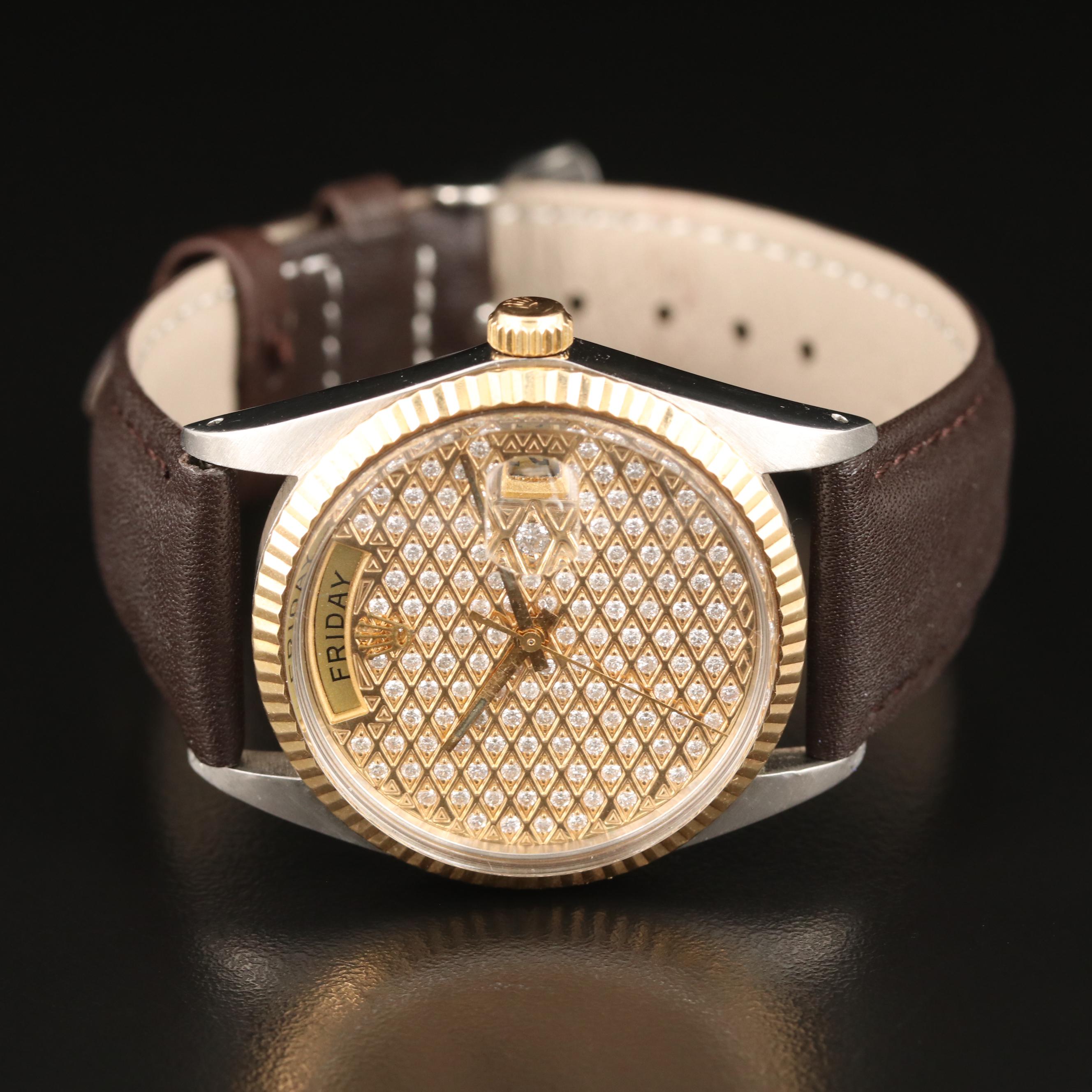 Rolex Tudor Prince 1.00 CTW Diamond Dial 14K and Stainless Steel Watch