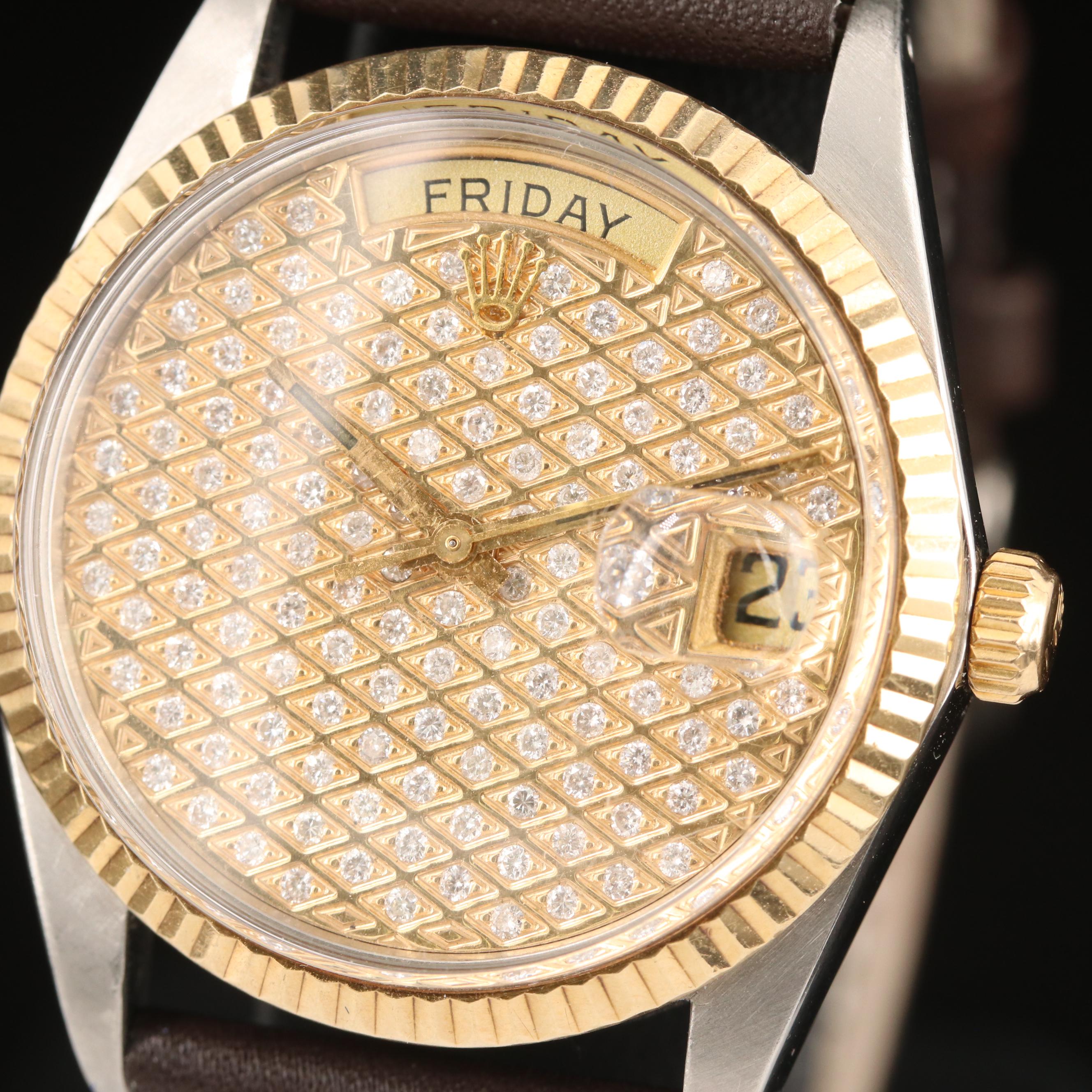 Rolex Tudor Prince 1.00 CTW Diamond Dial 14K and Stainless Steel Watch