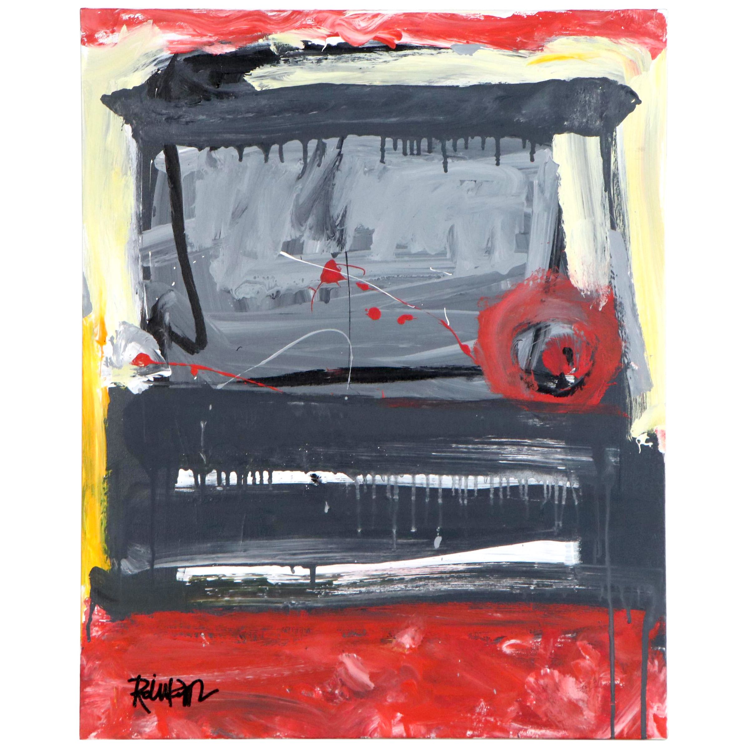 Robbie Kemper Acrylic Painting "Yellow on the Edge"