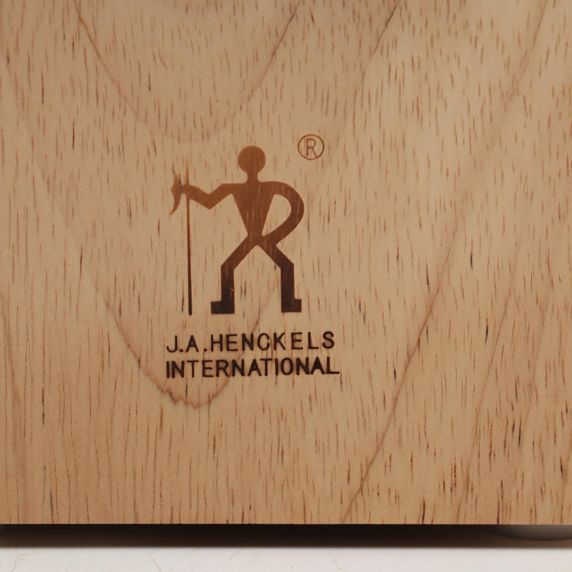 J.A. Henckels Stainless Steel Knives and Block Holder