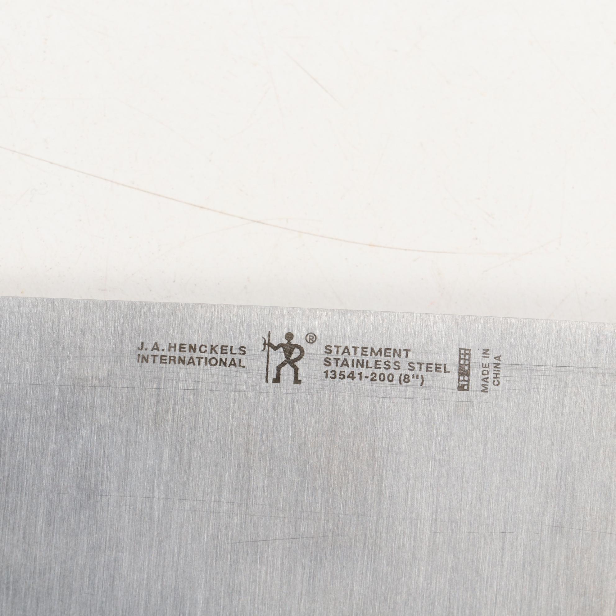 J.A. Henckels Stainless Steel Knives and Block Holder