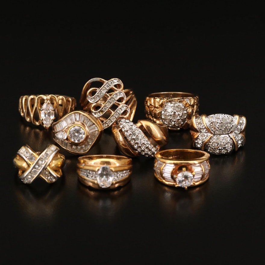 Rhinestone and Cubic Zirconia Ring Collection