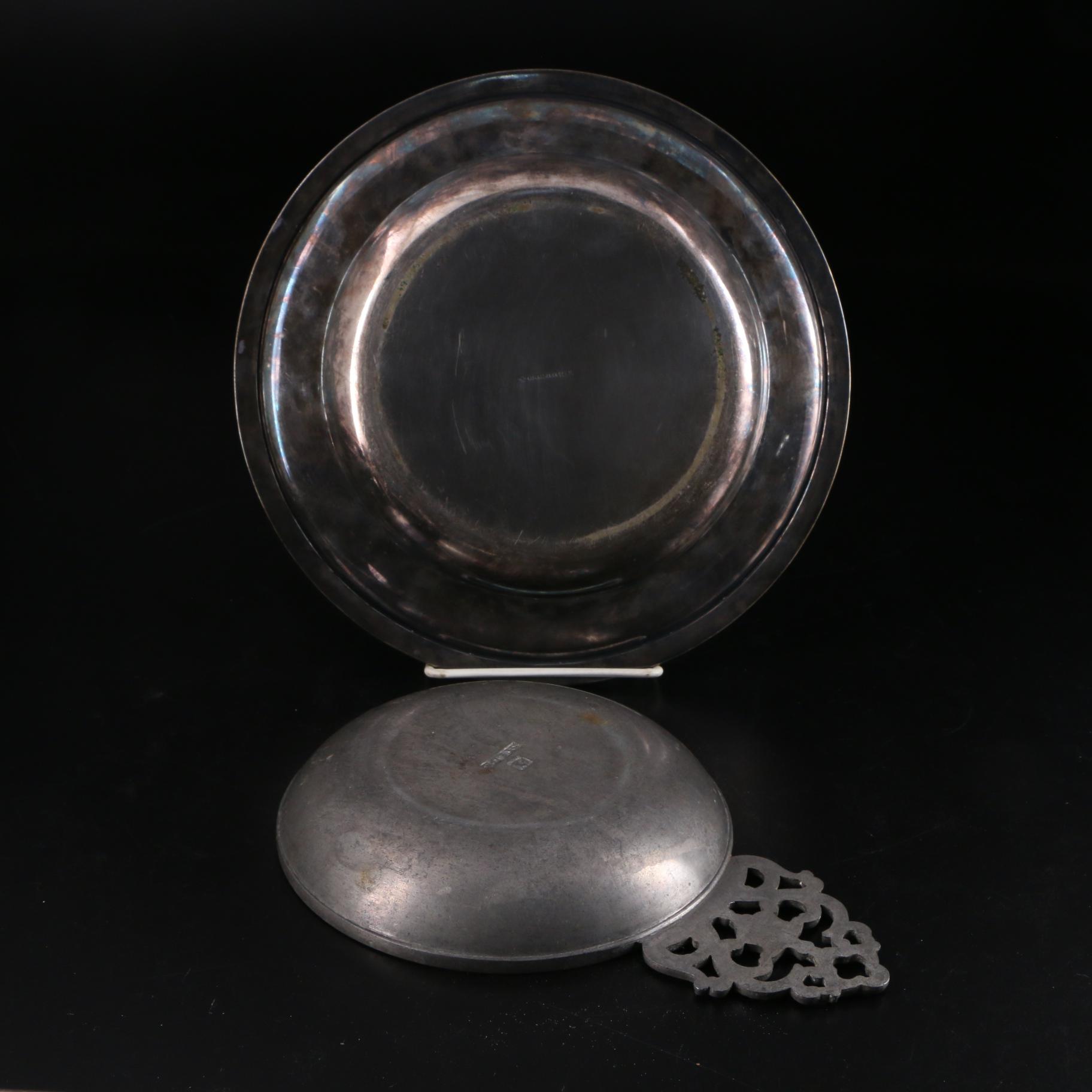 John Curry Coin Silver Mint Julep Cup with Silver Plate Serveware