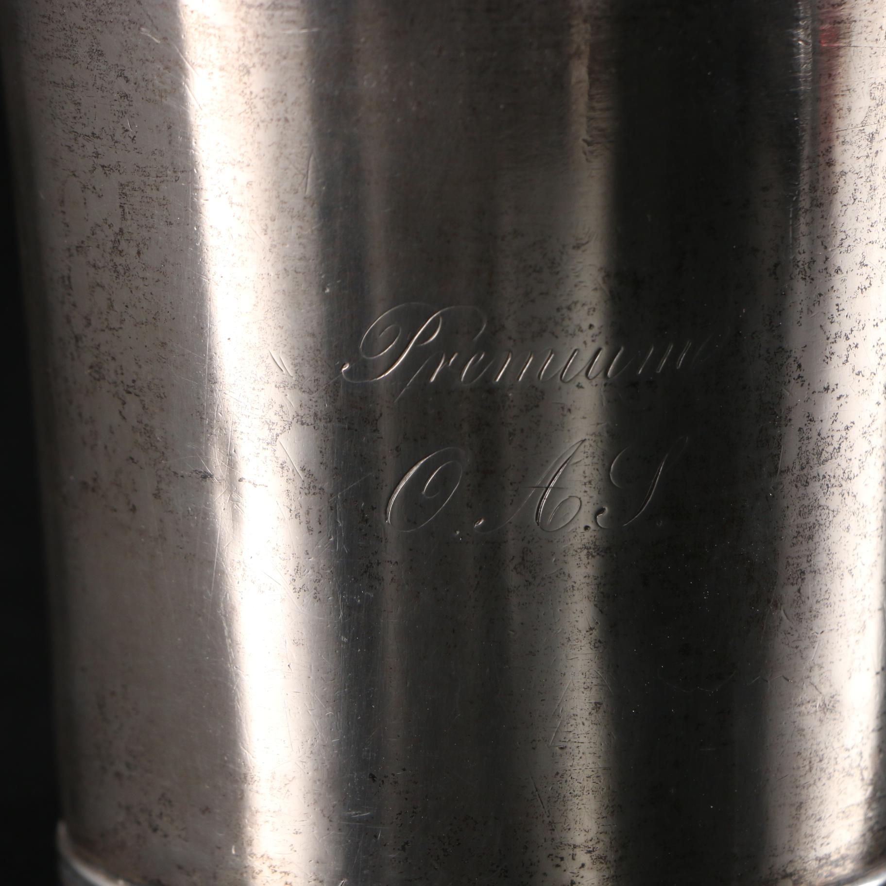 John Curry Coin Silver Mint Julep Cup with Silver Plate Serveware