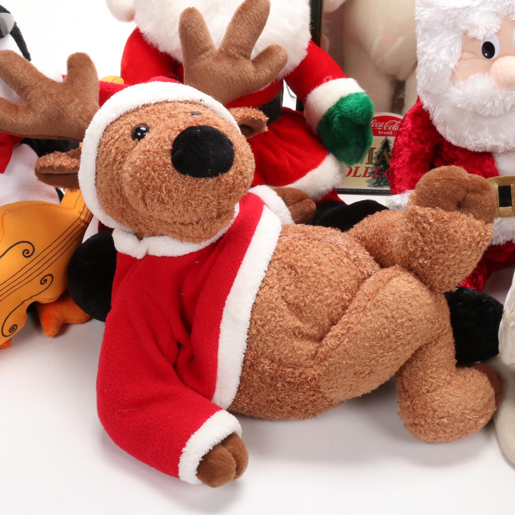 Christmas-Themed Animated Santa Toys and Decor Including Coca-Cola Polar Bear