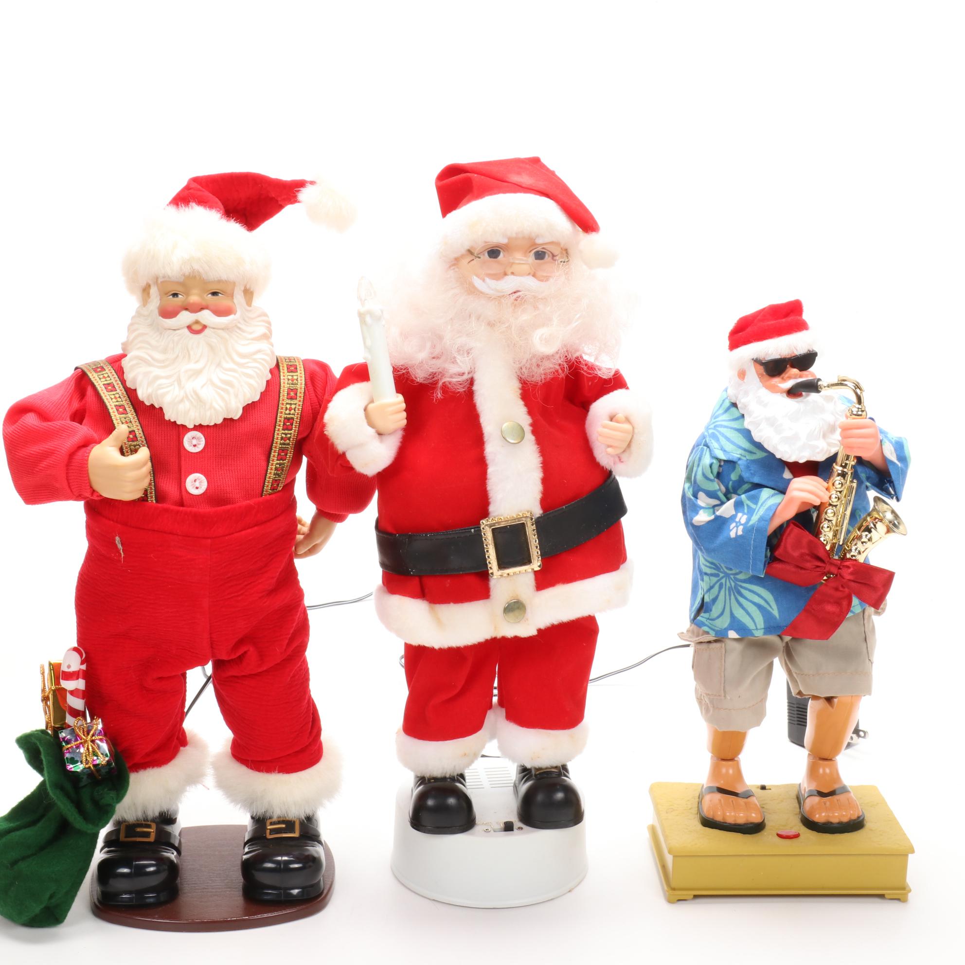 Christmas-Themed Animated Santa Toys and Decor Including Coca-Cola Polar Bear