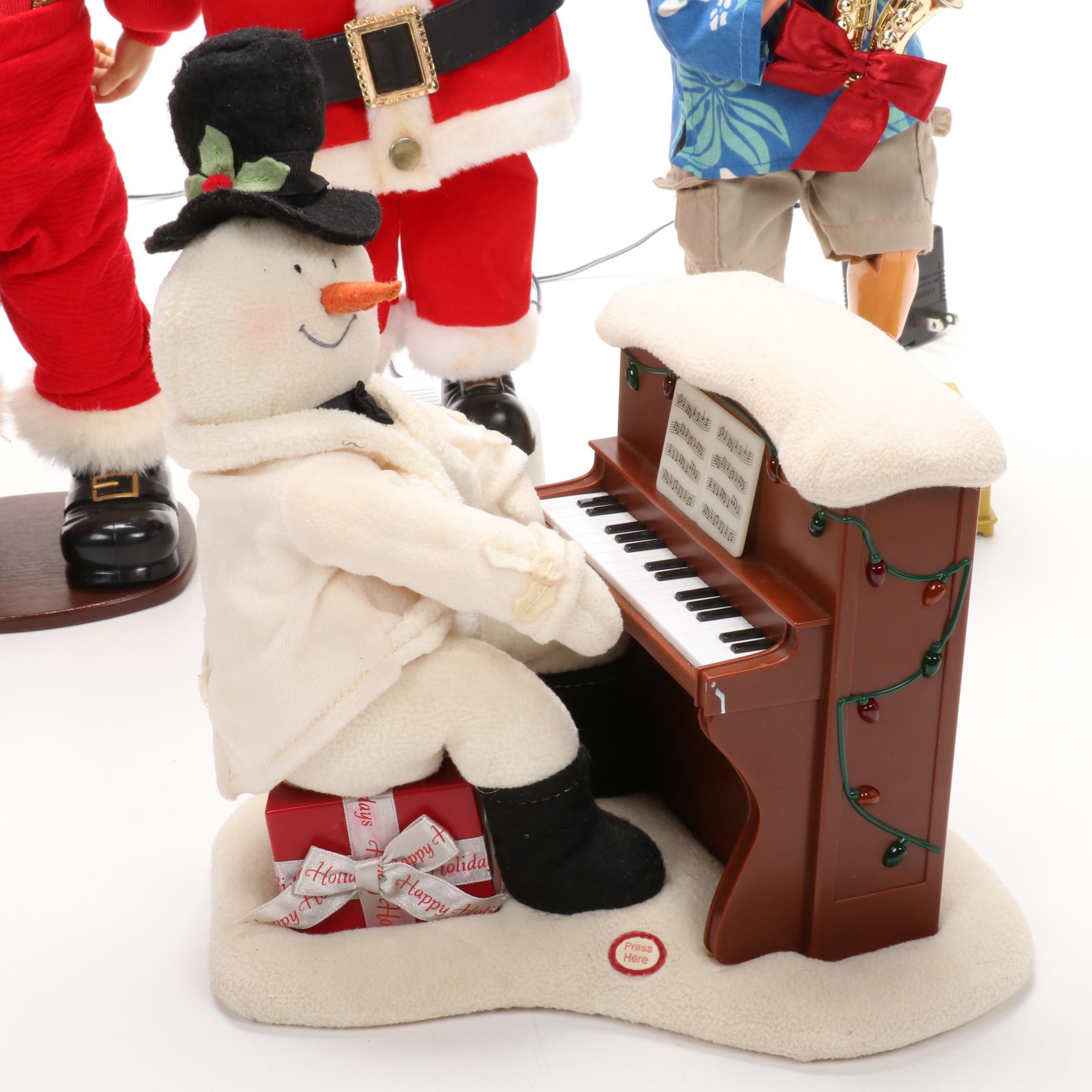 Christmas-Themed Animated Santa Toys and Decor Including Coca-Cola Polar Bear