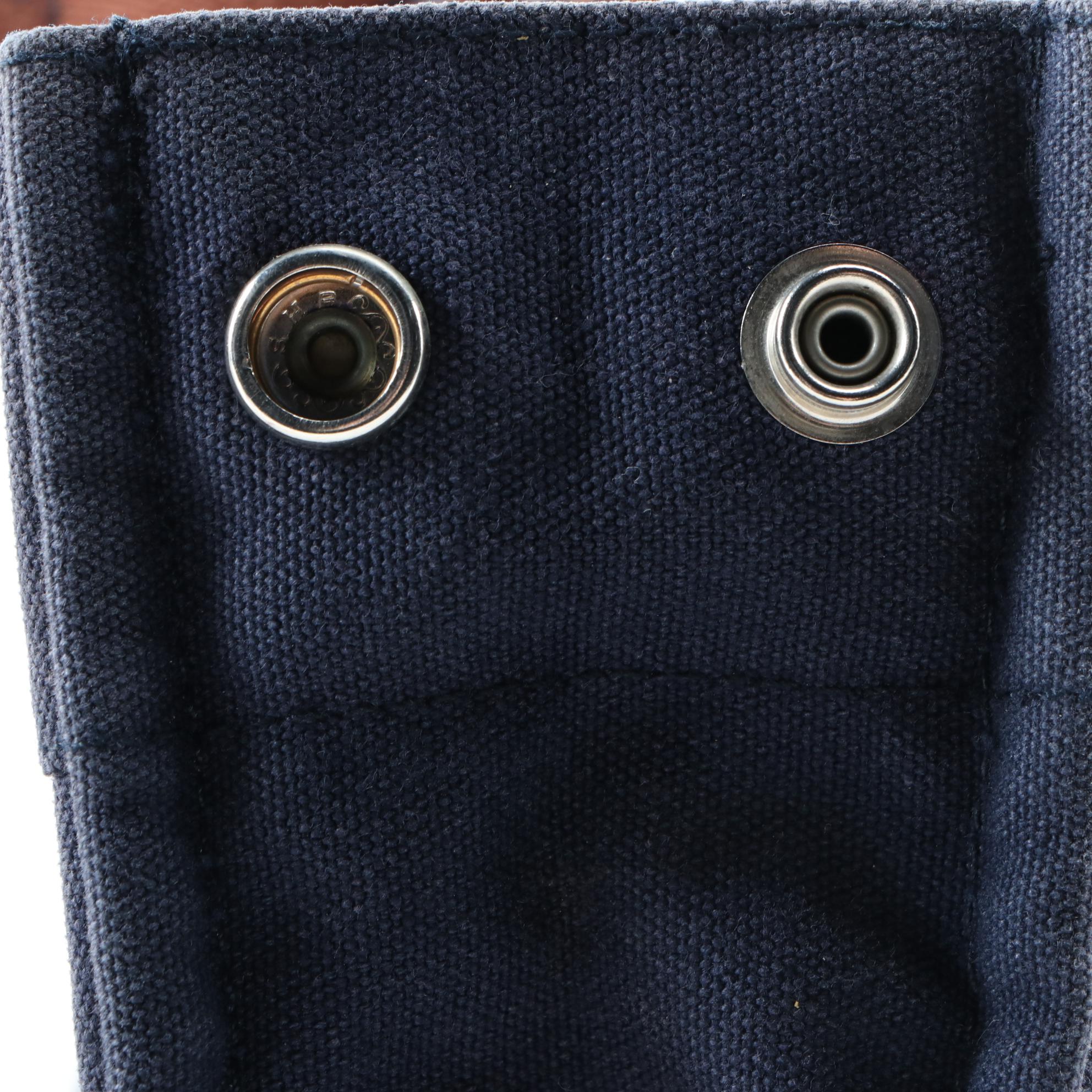 Hermès Fourre Tout PM Tote Bag in Navy Blue and Rust Canvas